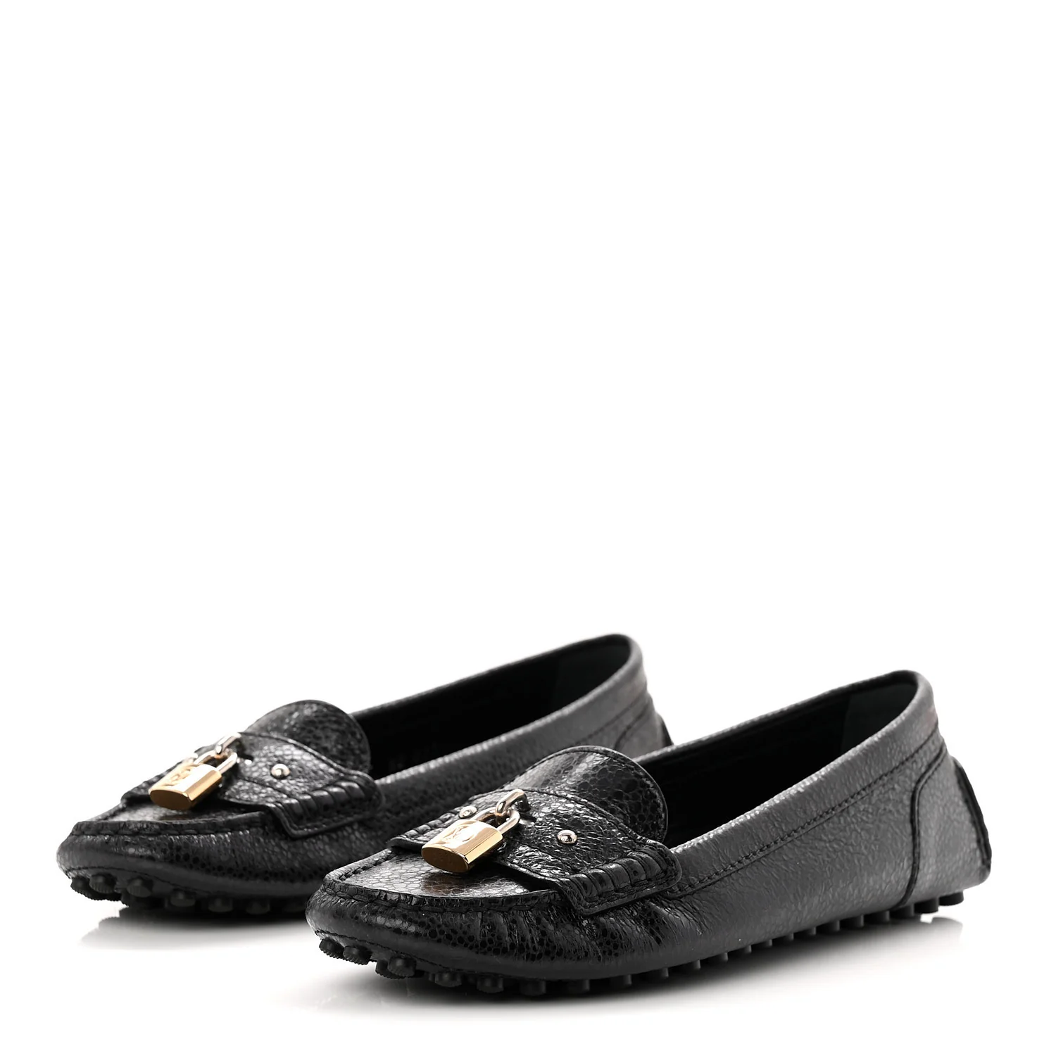 Grained Calfskin Close Up Flat Loafer 37 Black - Image 4