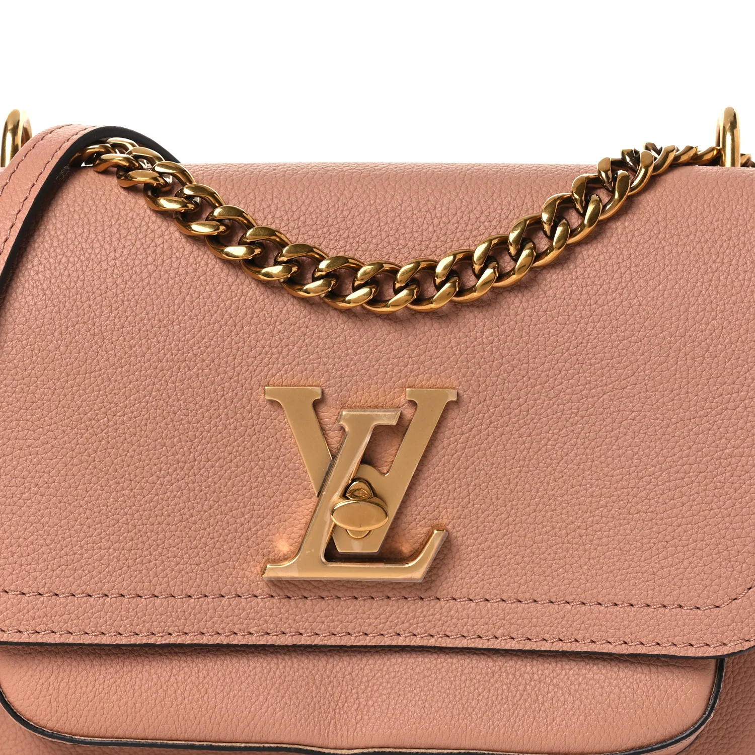 Grained Calfskin Lockme Chain Bag PM Rose Silk - Image 14