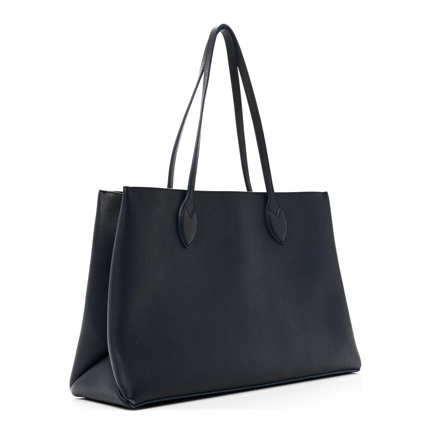 Grained Calfskin Lockme Shopper Navy - Image 3