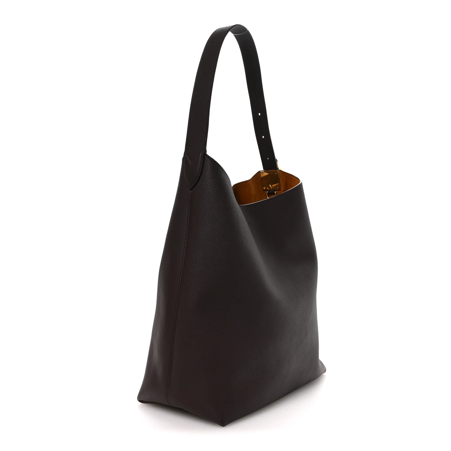 Grained Calfskin Low Key Hobo MM Chocolate - Image 3
