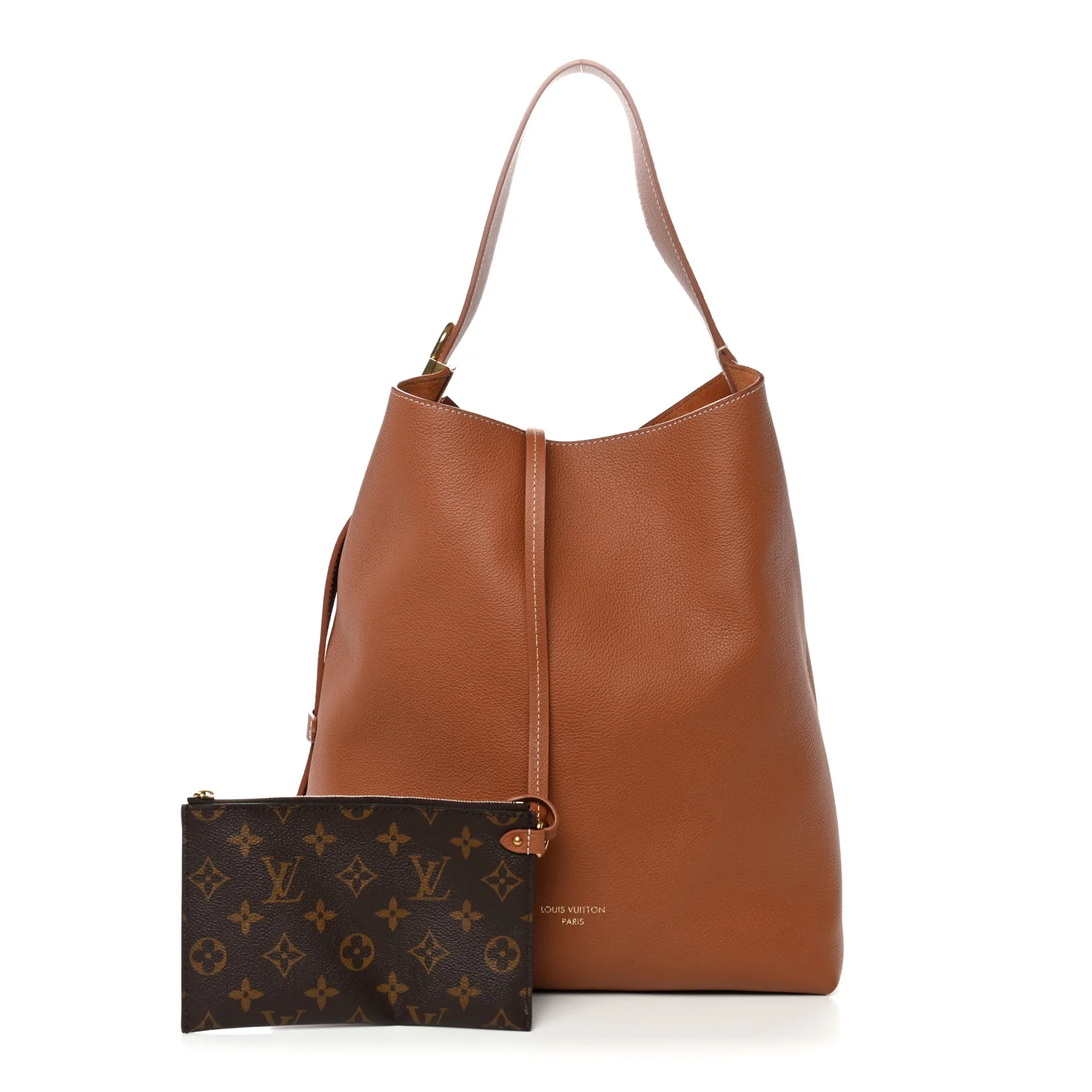 Grained Calfskin Low Key Hobo MM Cognac - Image 2