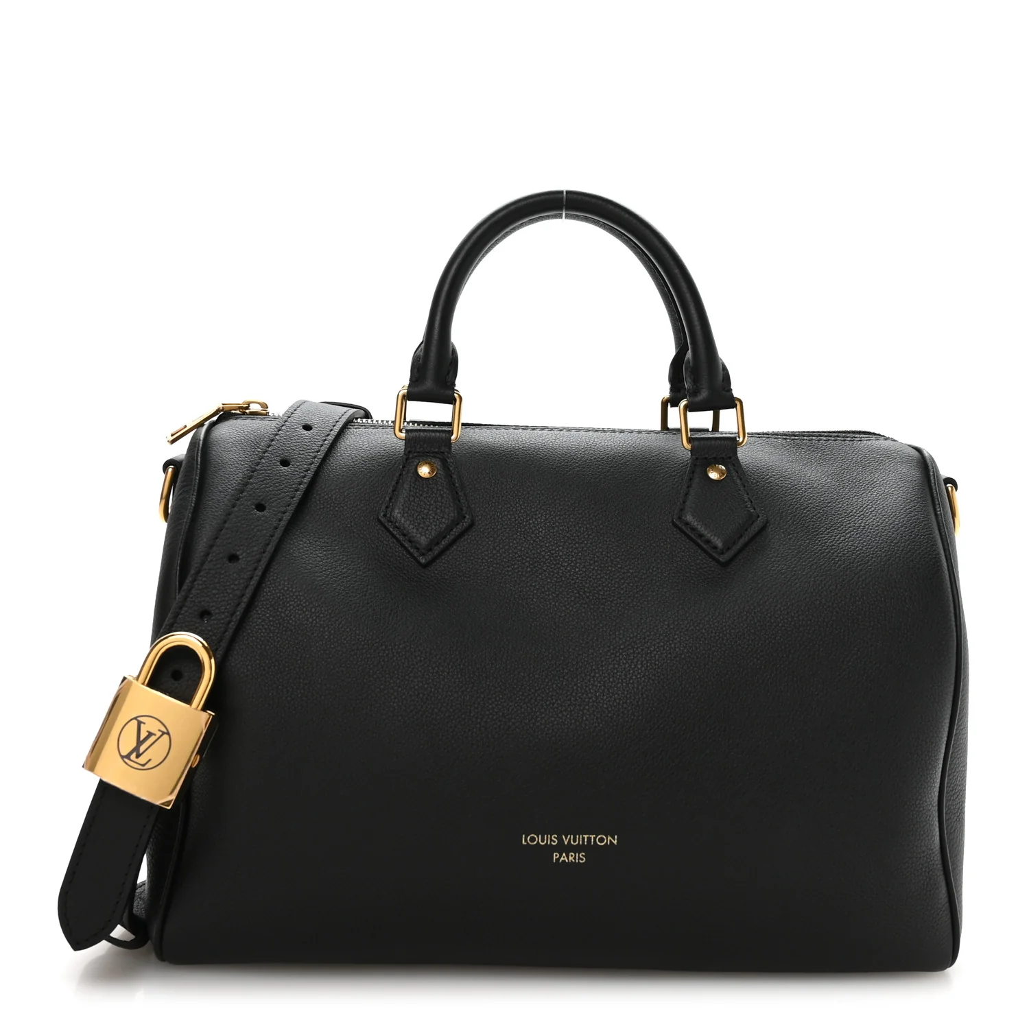 Grained Calfskin Low Key Speedy 30 Black