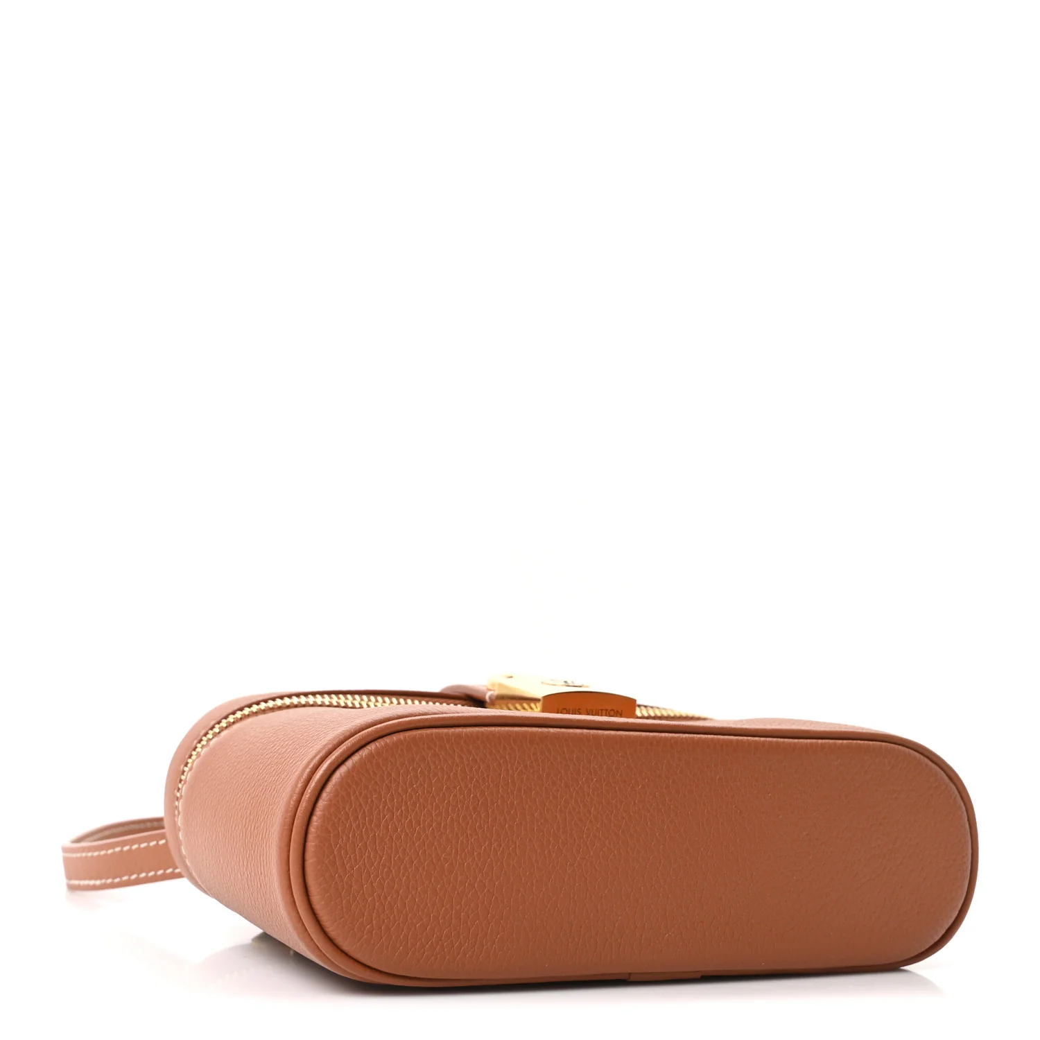 Grained Calfskin Low Key Vanity Pouch Cognac - Image 3