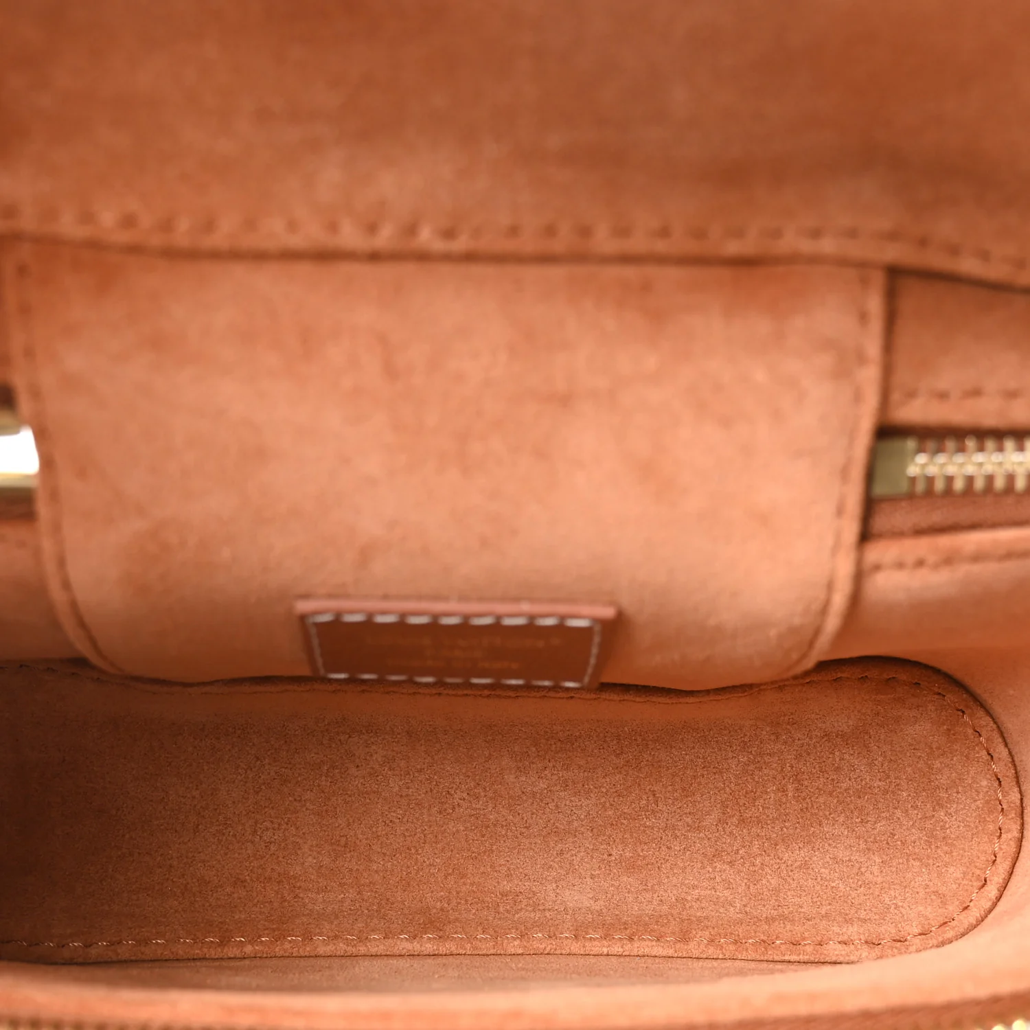 Grained Calfskin Low Key Vanity Pouch Cognac - Image 4