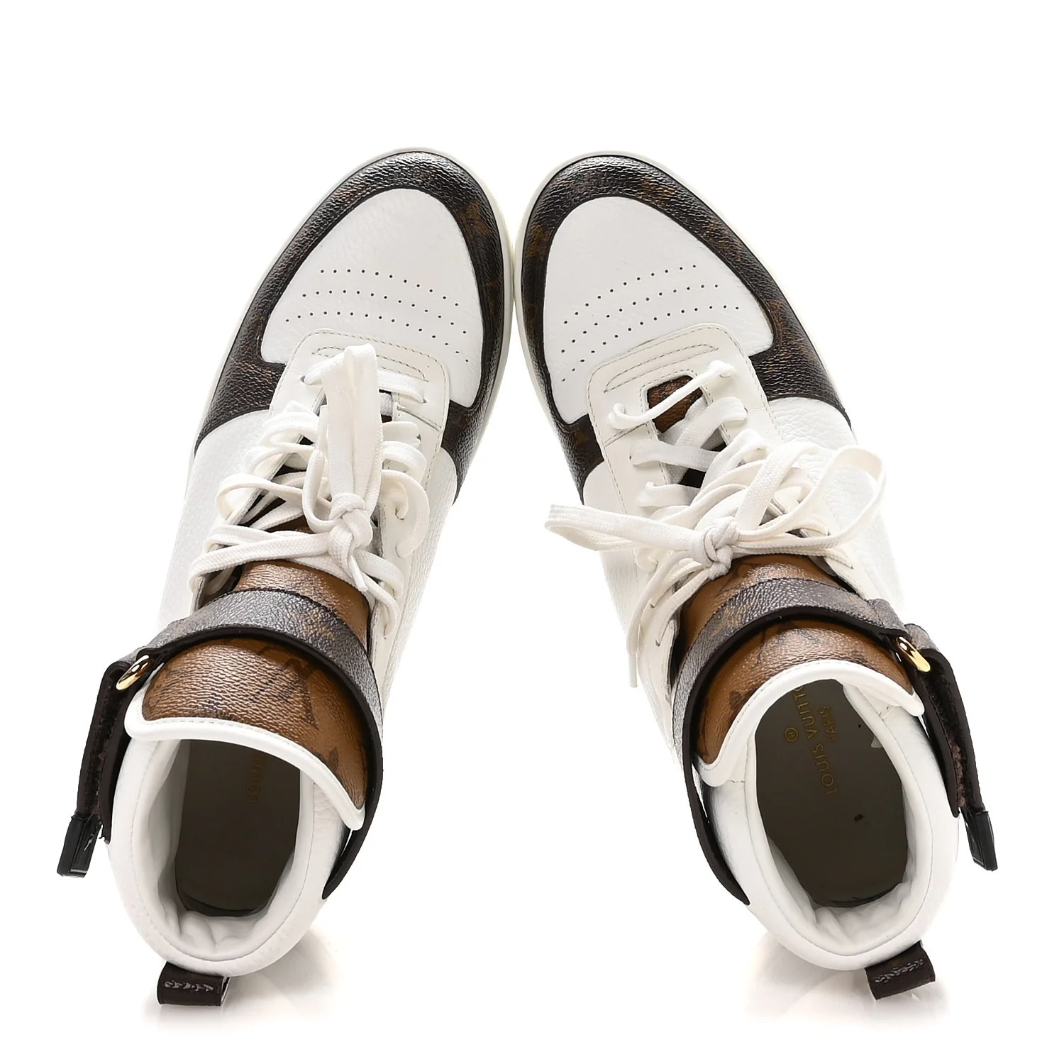Grained Calfskin Monogram Boombox Sneaker Boots 39 White - Image 2