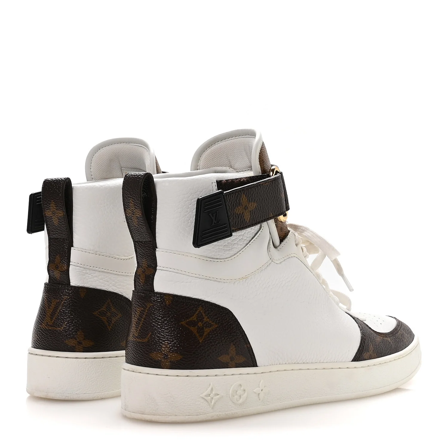 Grained Calfskin Monogram Boombox Sneaker Boots 39 White - Image 5