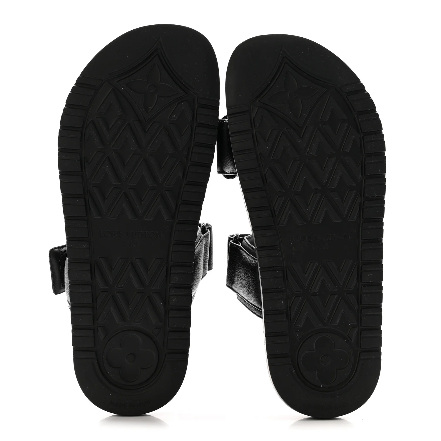 Grained Calfskin Sunset Comfort Flat Sandals 38 Black - Image 11
