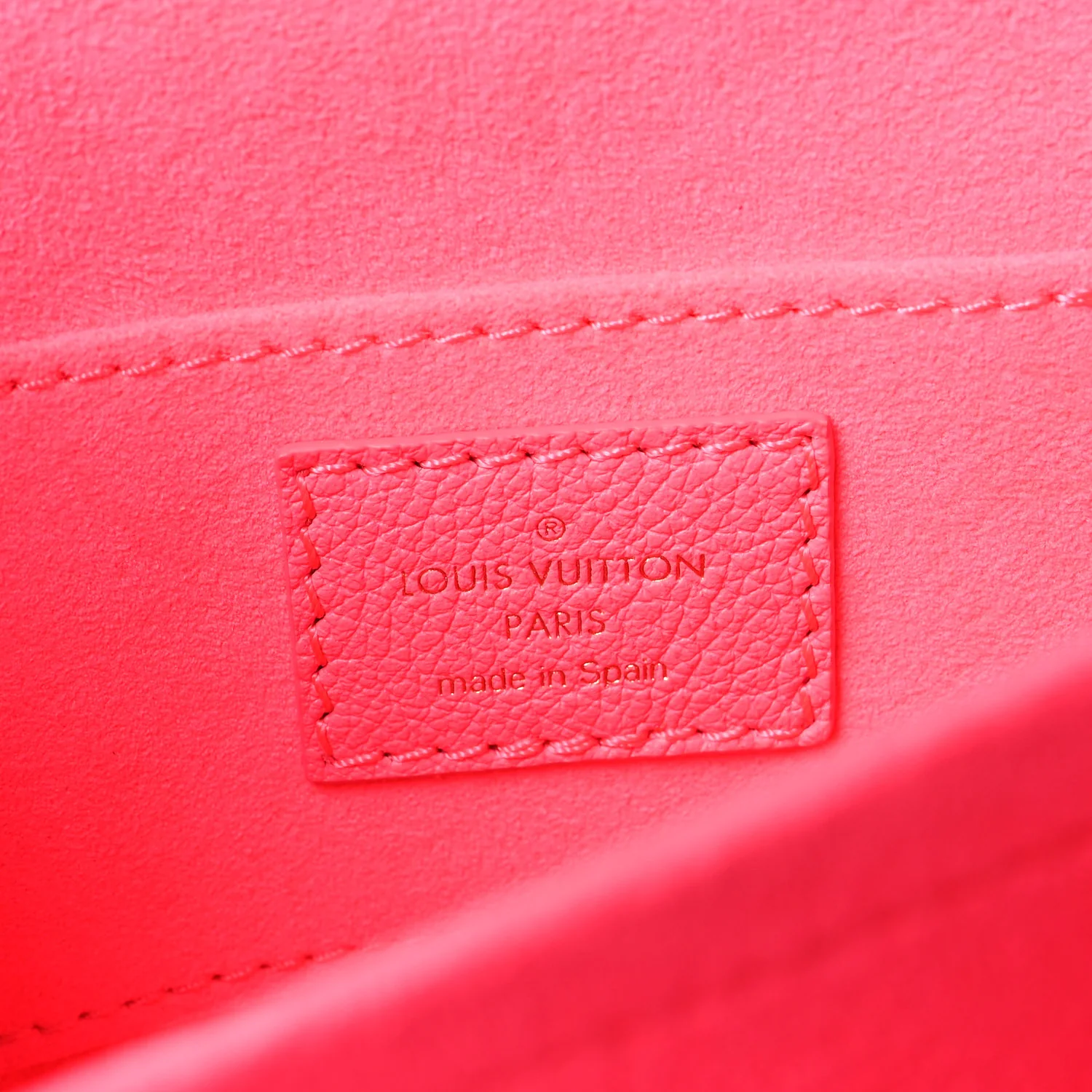Grained Calfskin Tufted Monogram Mini Dauphine Fluo Pink - Image 6