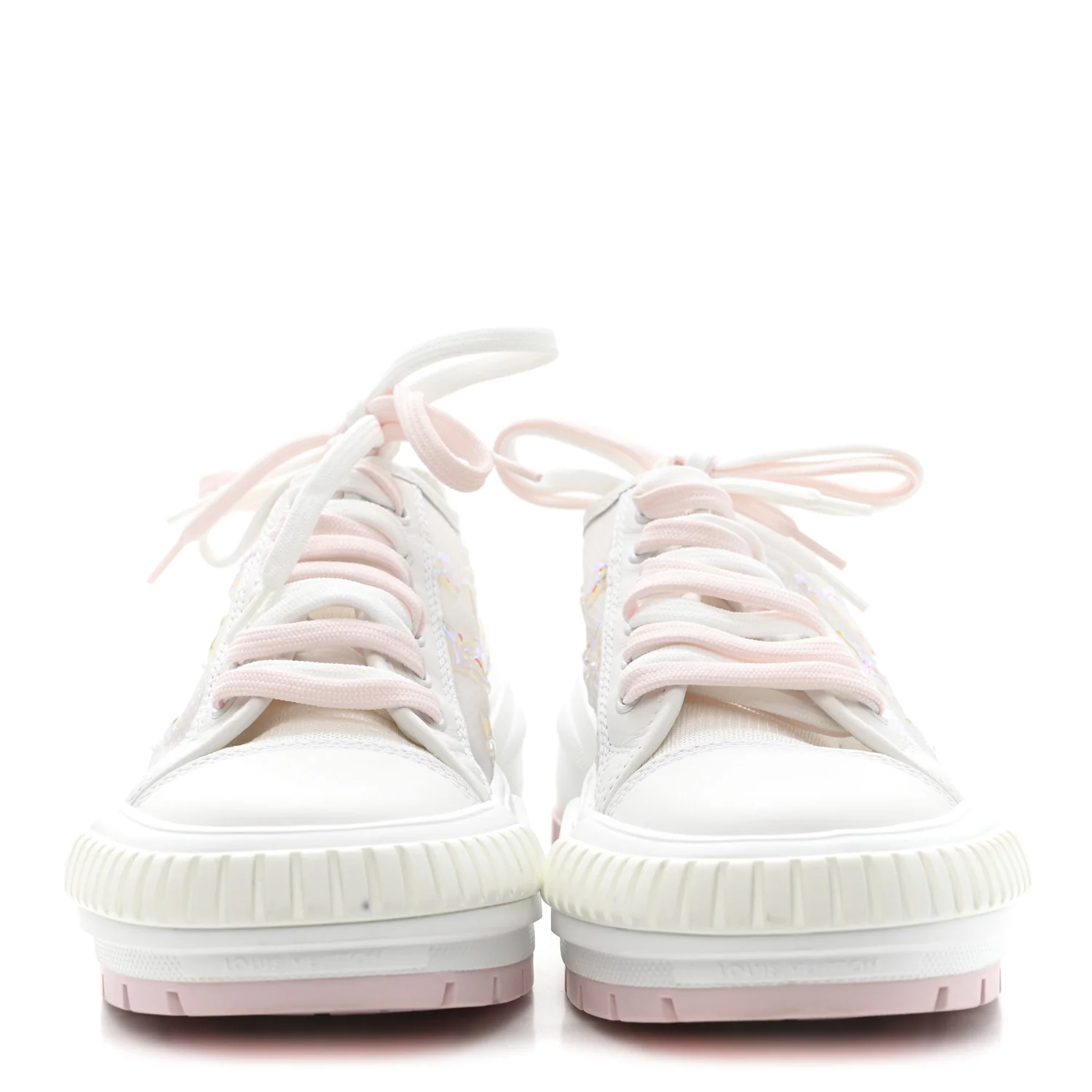 Iridescent Technical Mesh Monogram LV Squad Low Top Sneakers 38.5 Rose Clair - Image 2