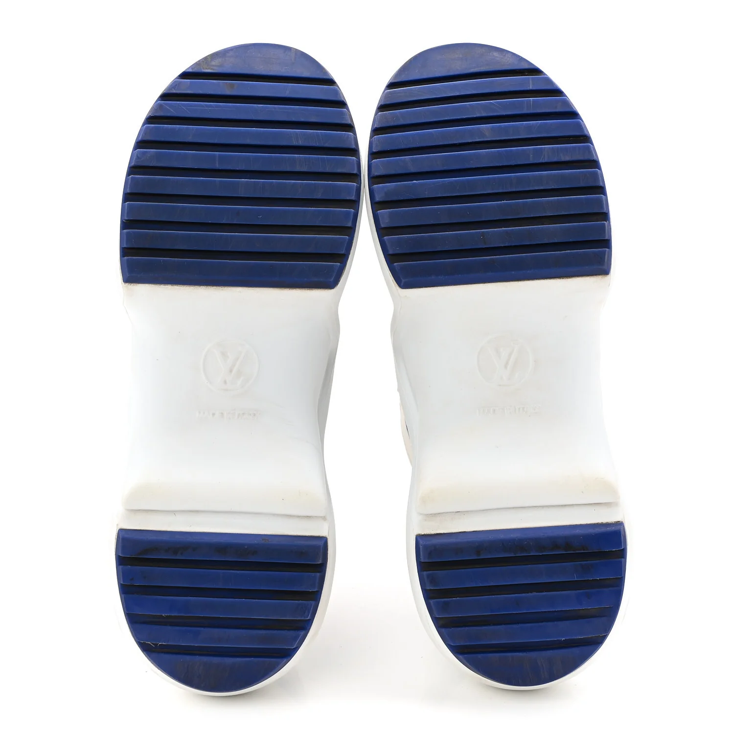 Jacquard Velvet Monogram LV Archlight Sneakers 37 White Blue - Image 6