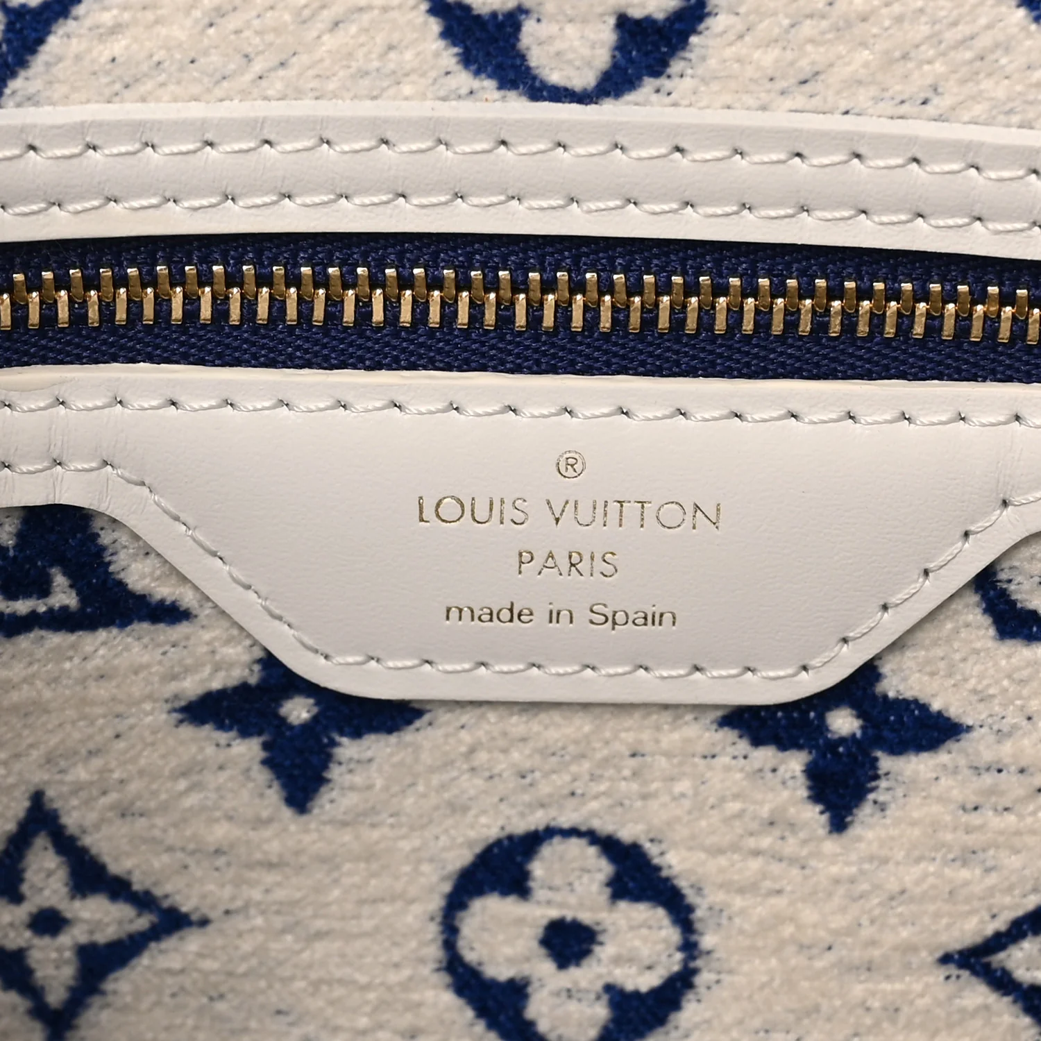 Jacquard Velvet Monogram LV Match Neverfull MM Bleu - Image 6