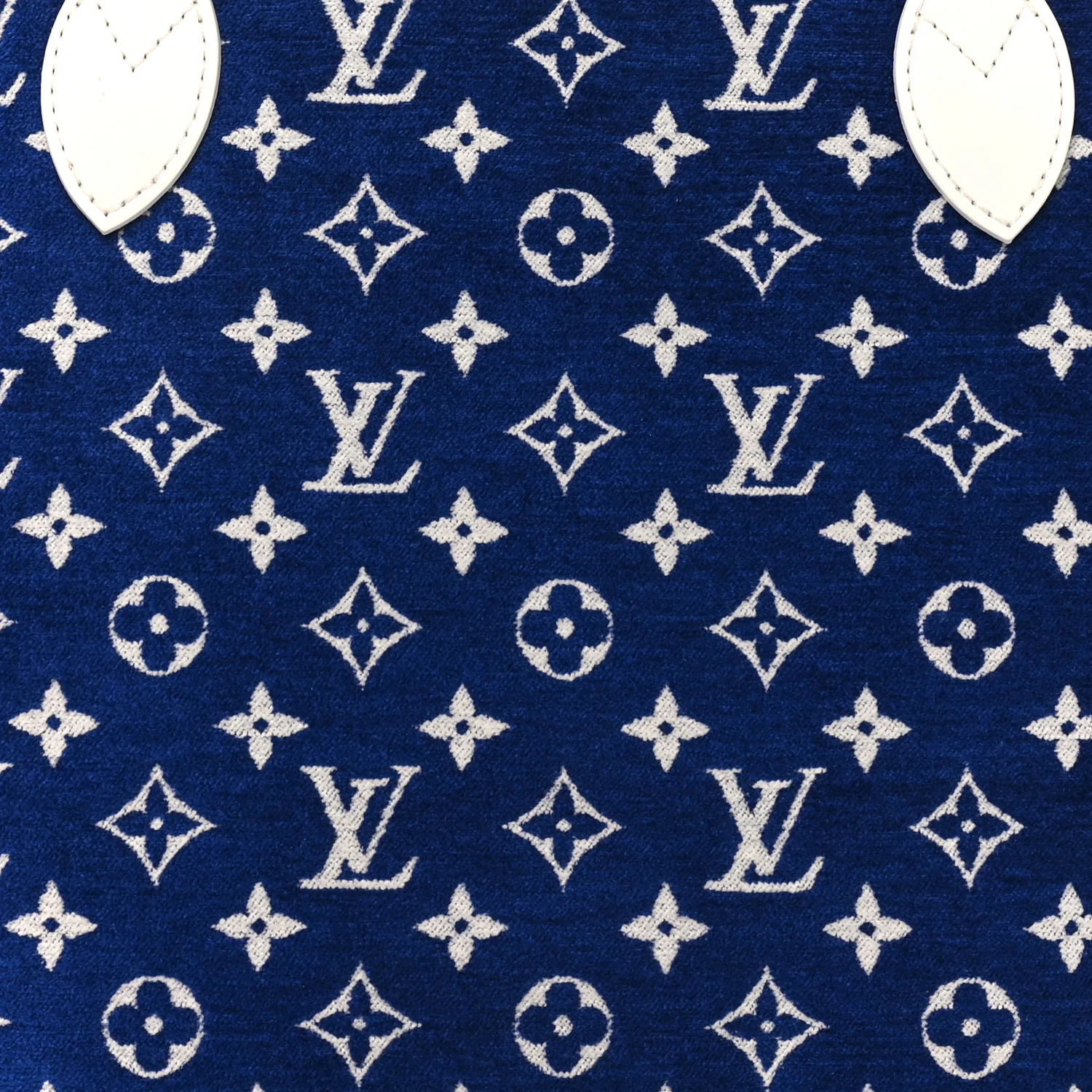 Jacquard Velvet Monogram LV Match Neverfull MM Bleu - Image 7
