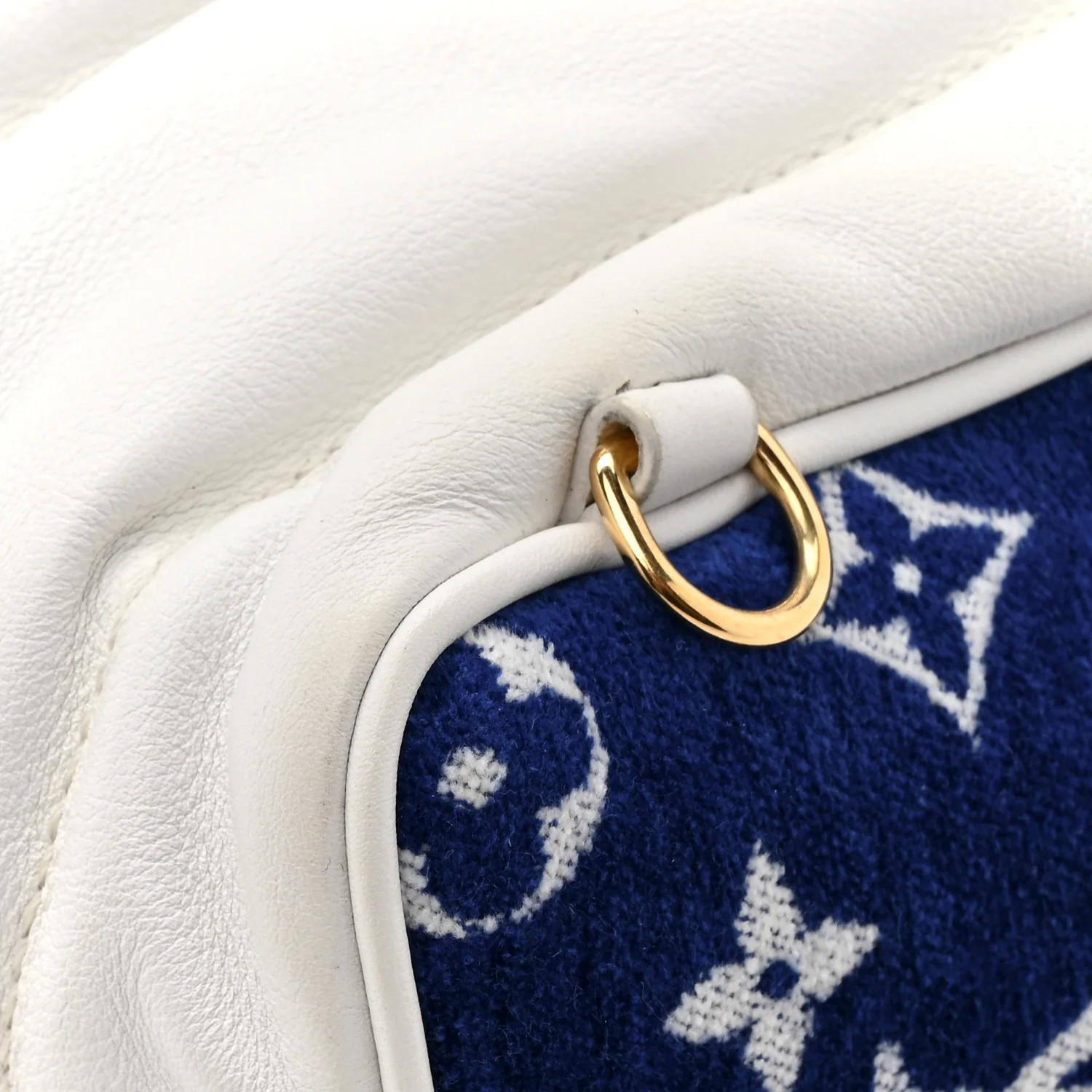 Jacquard Velvet Monogram Palm Springs Backpack Mini Blue - Image 10