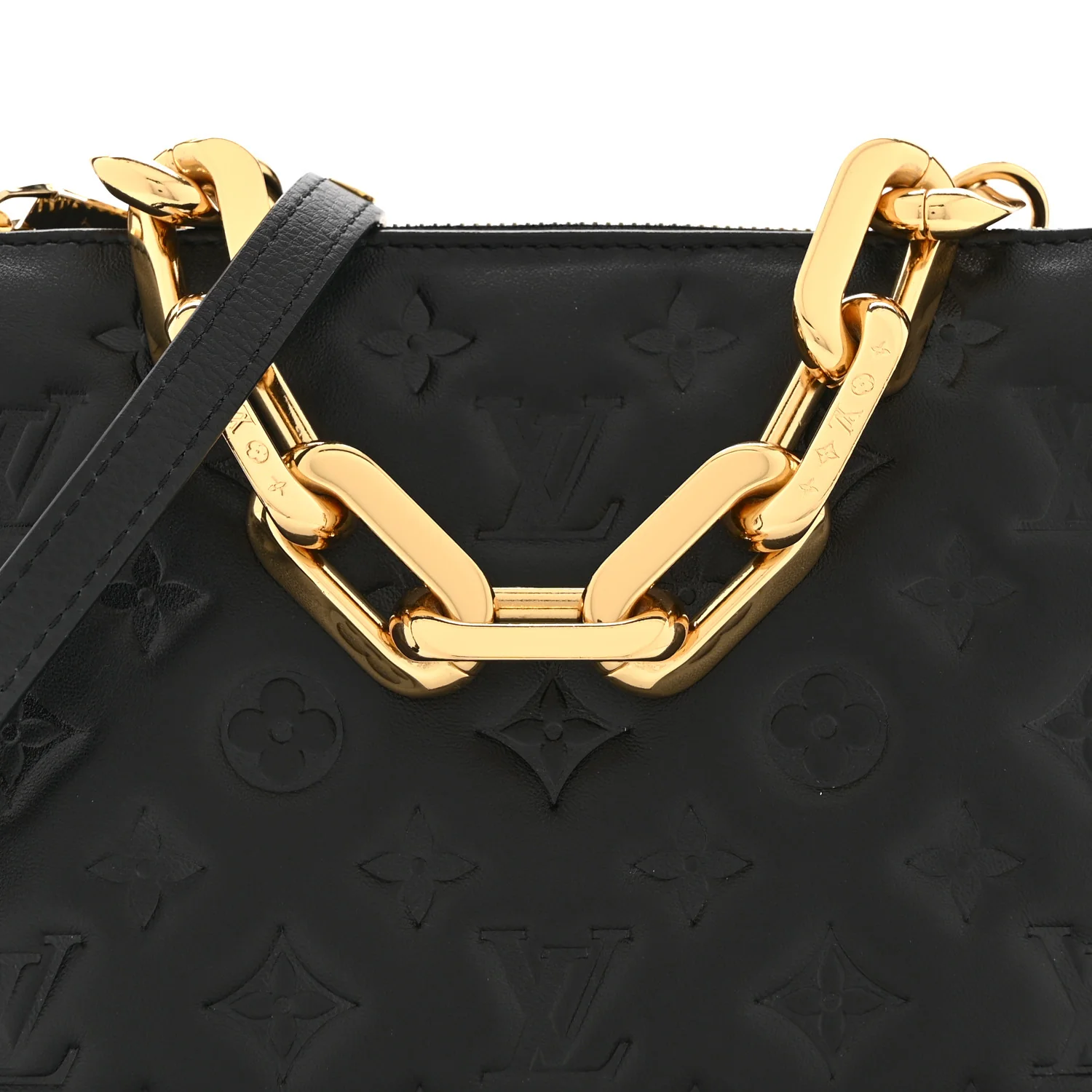 Lambskin Embossed Monogram Coussin BB Black - Image 9