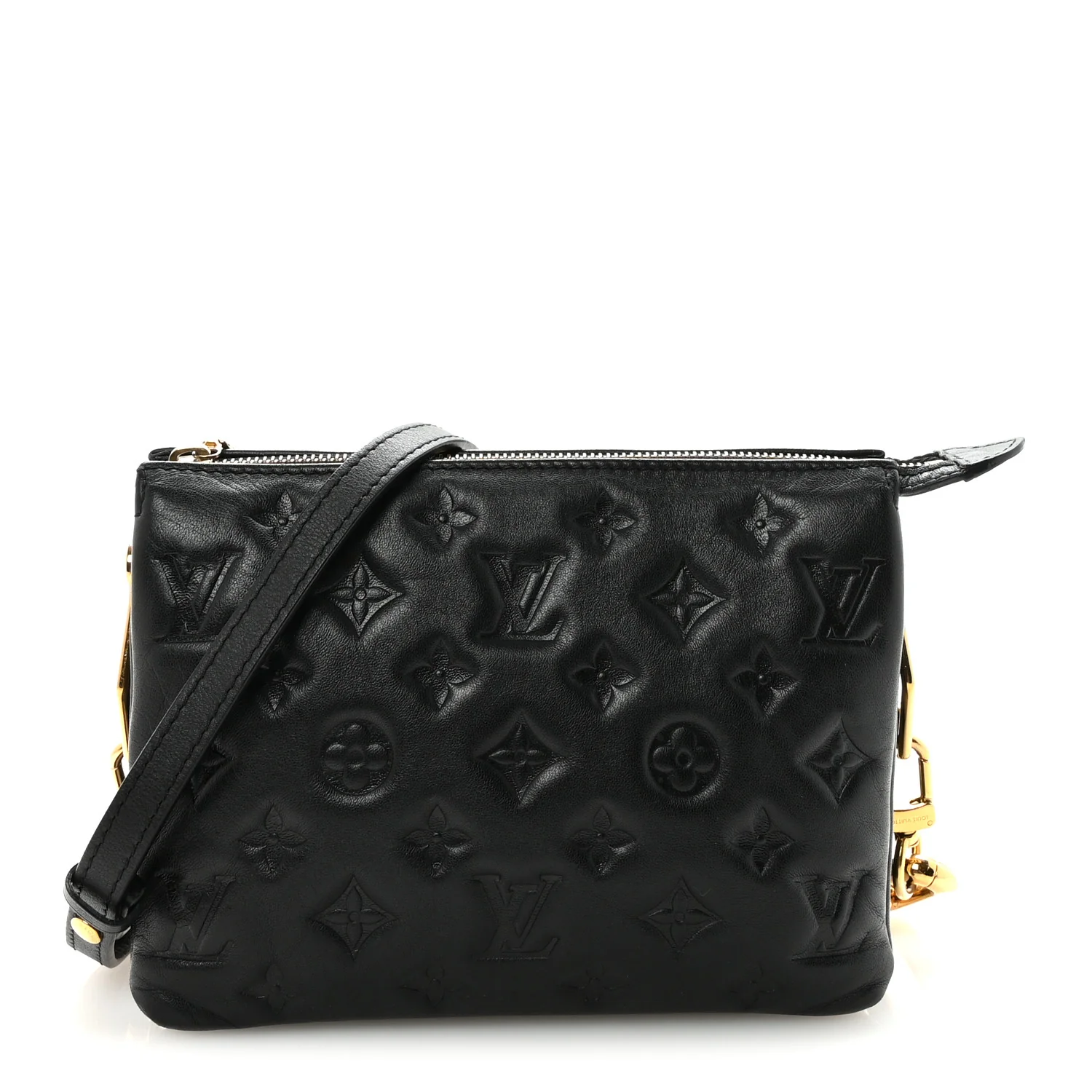 Lambskin Embossed Monogram Coussin BB Black