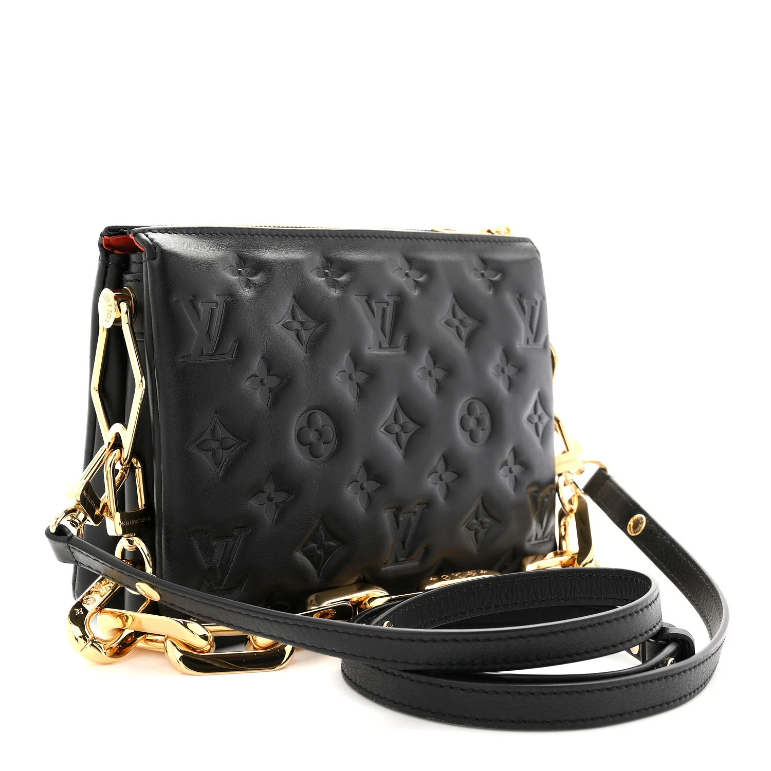Lambskin Embossed Monogram Coussin BB Black - Image 3