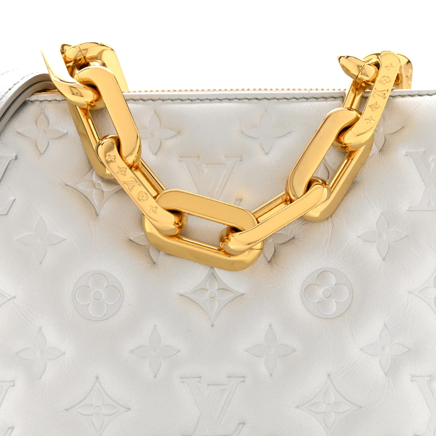 Lambskin Embossed Monogram Coussin BB Silver - Image 9