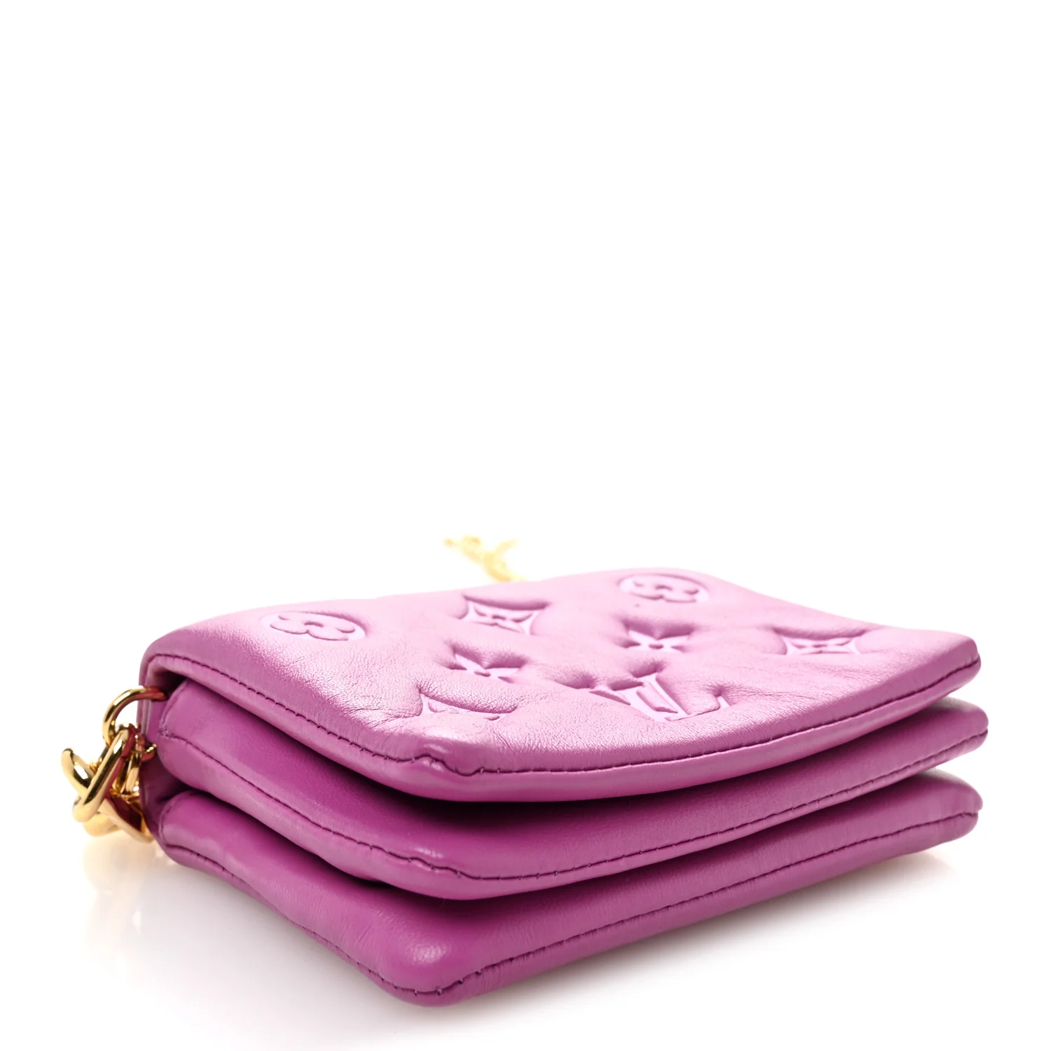 Lambskin Embossed Monogram Coussin Belt Bag Orchid - Image 4