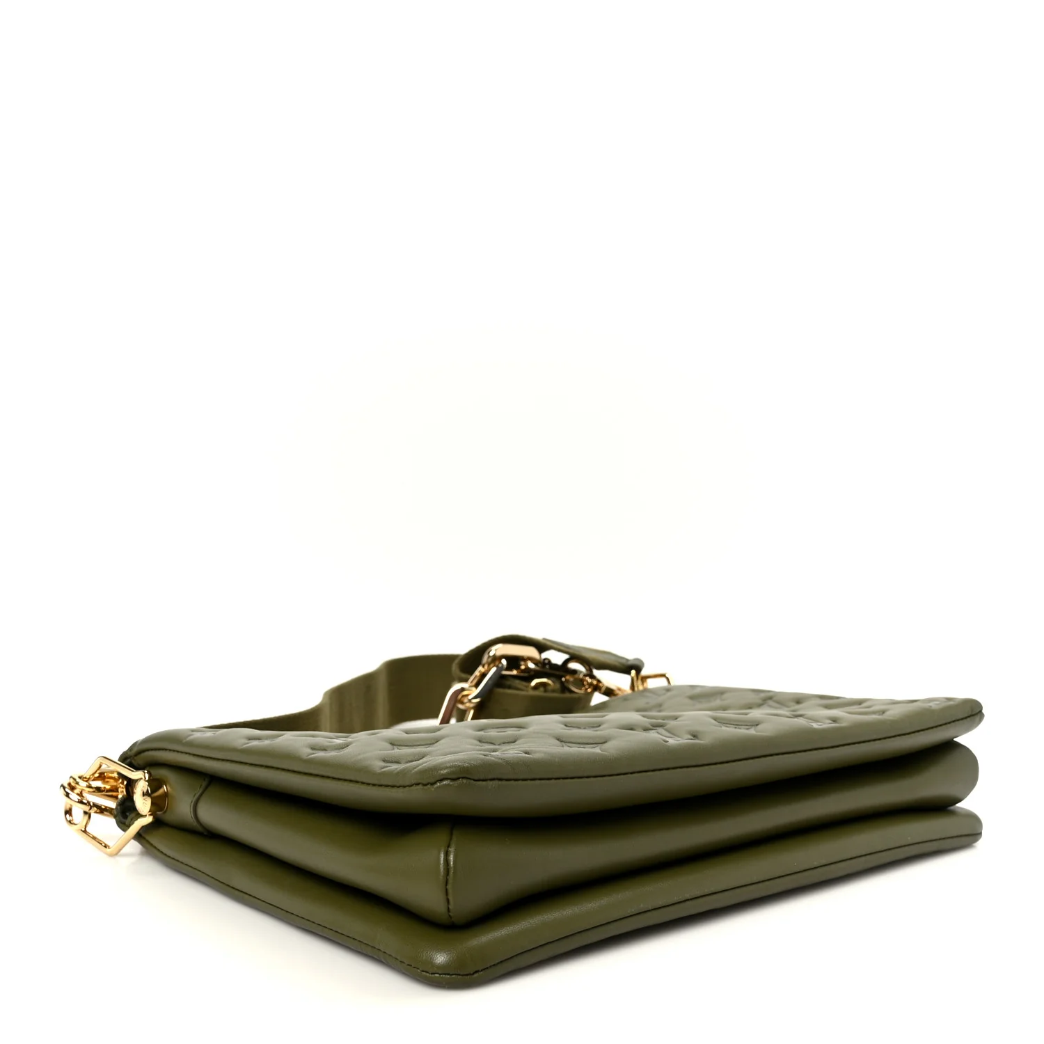 Lambskin Embossed Monogram Coussin MM Khaki - Image 4