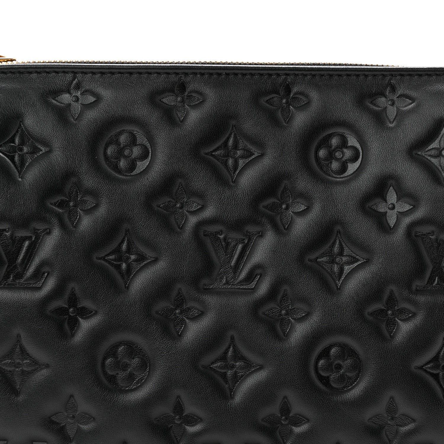 Lambskin Embossed Monogram Coussin PM Black - Image 7