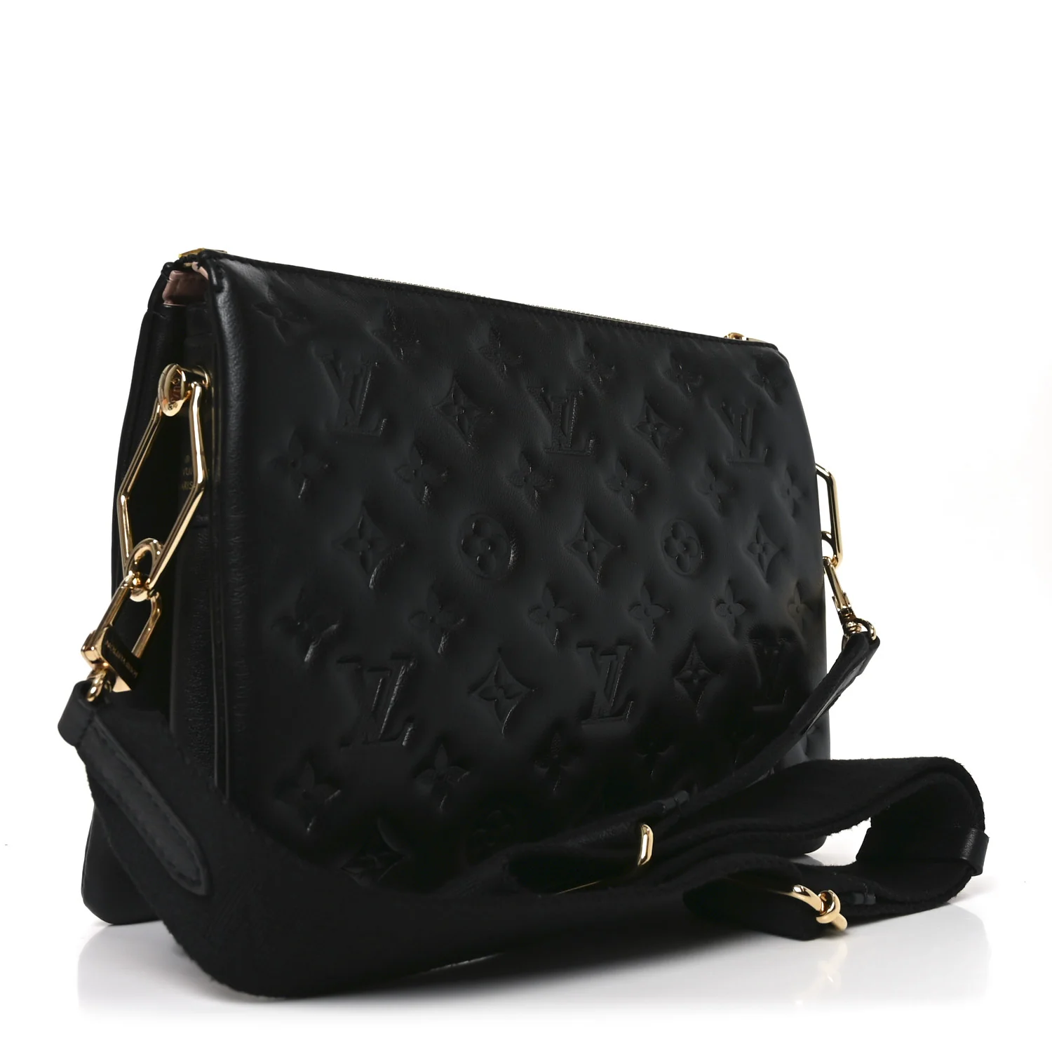 Lambskin Embossed Monogram Coussin PM Black - Image 3