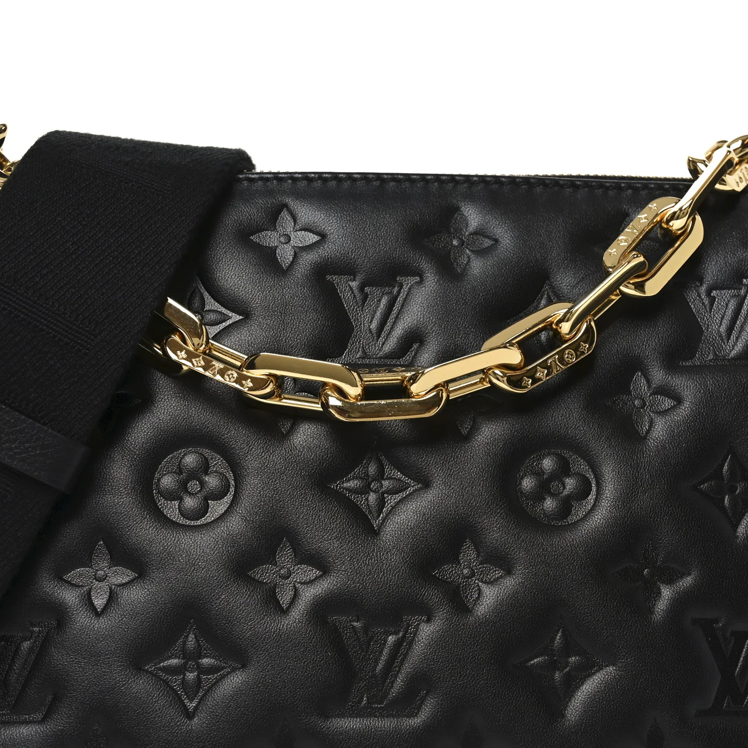 Lambskin Embossed Monogram Coussin PM Black - Image 7