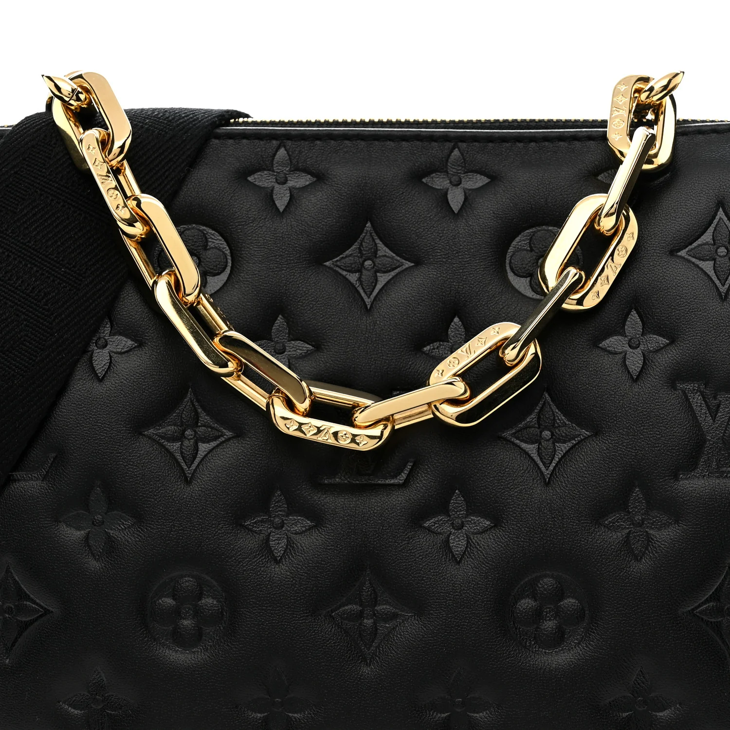 Lambskin Embossed Monogram Coussin PM Black - Image 9