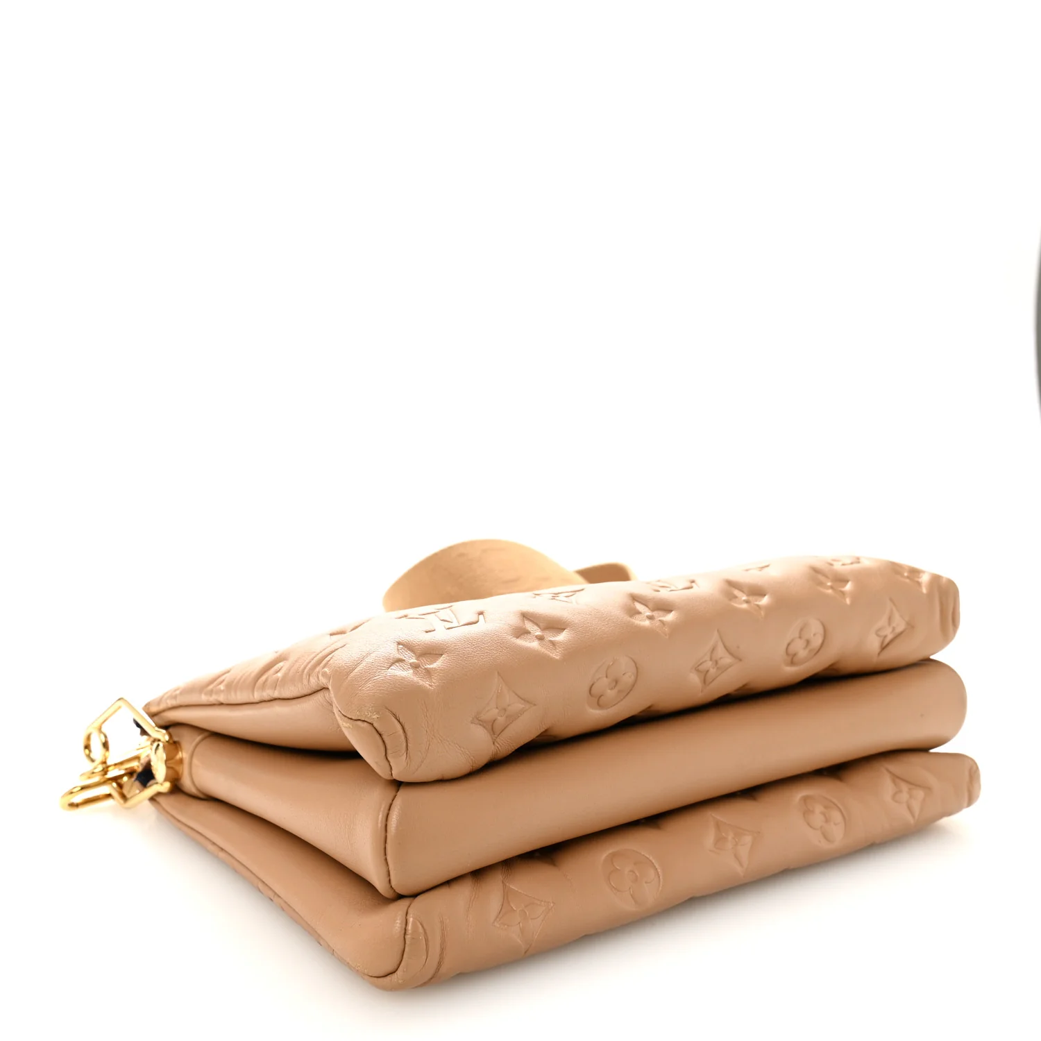 Lambskin Embossed Monogram Coussin PM Camel - Image 4