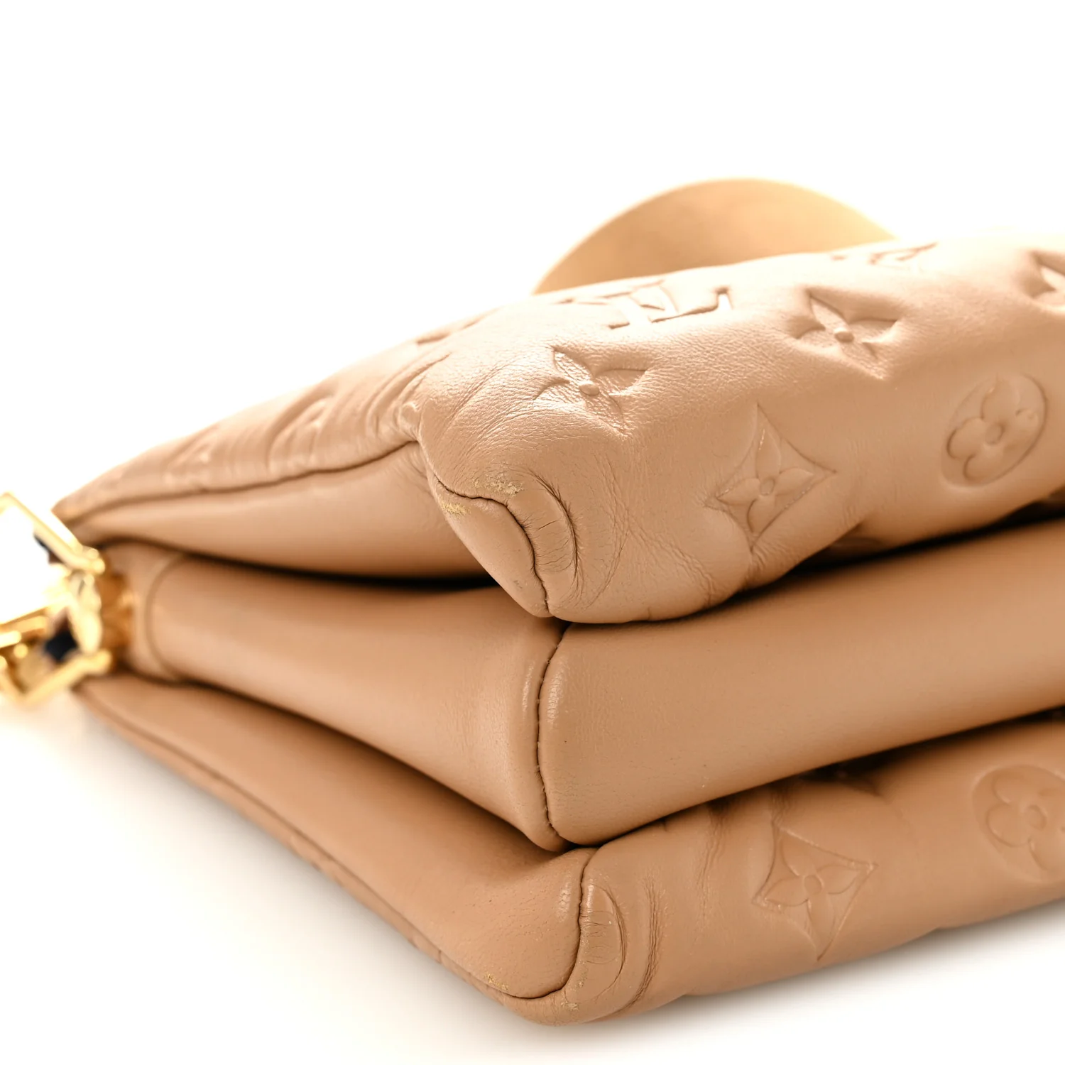 Lambskin Embossed Monogram Coussin PM Camel - Image 8