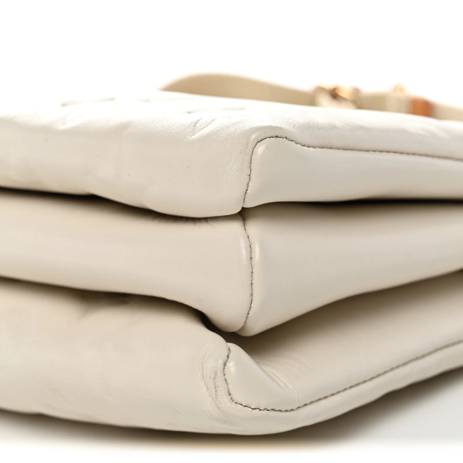 Lambskin Embossed Monogram Coussin PM Cream - Image 10
