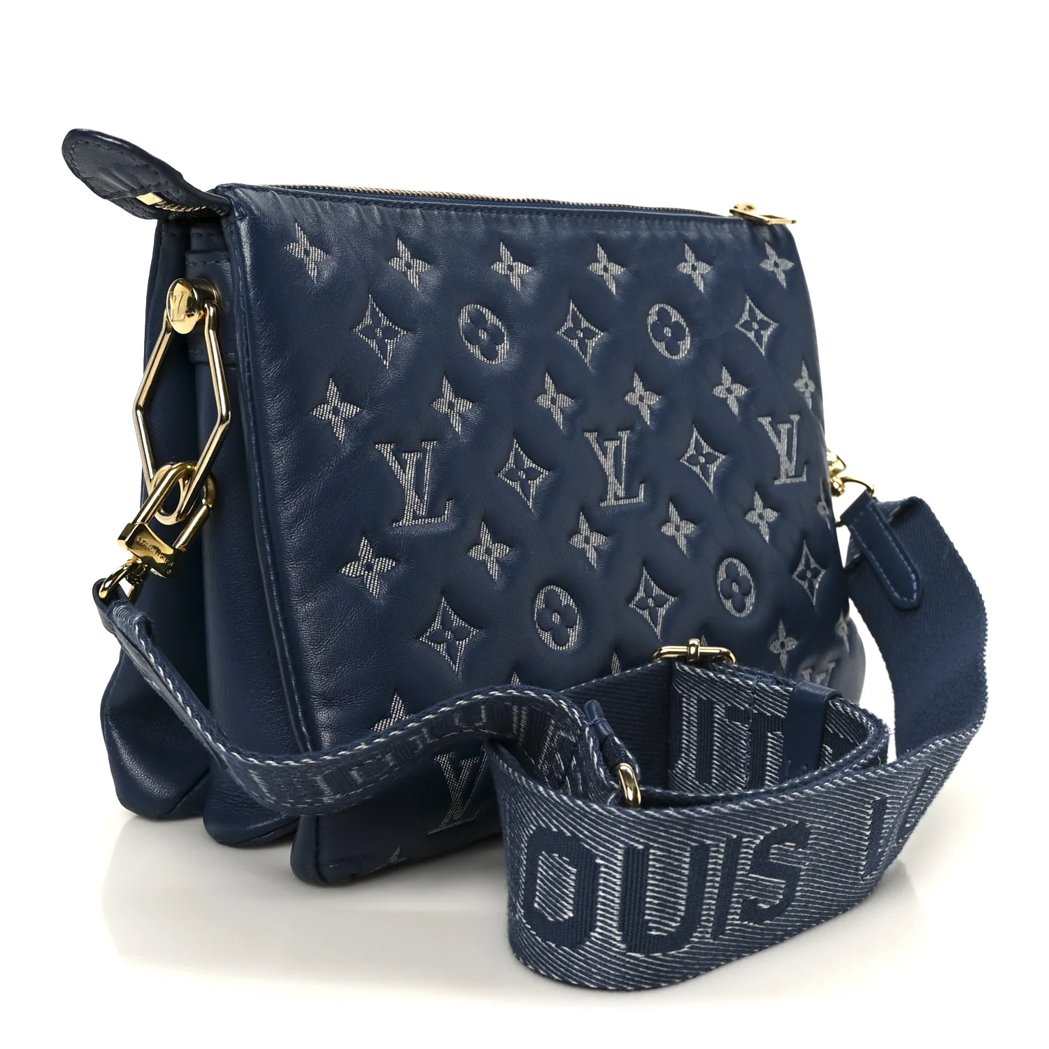 Lambskin Embossed Monogram Coussin PM Denim Blue - Image 3