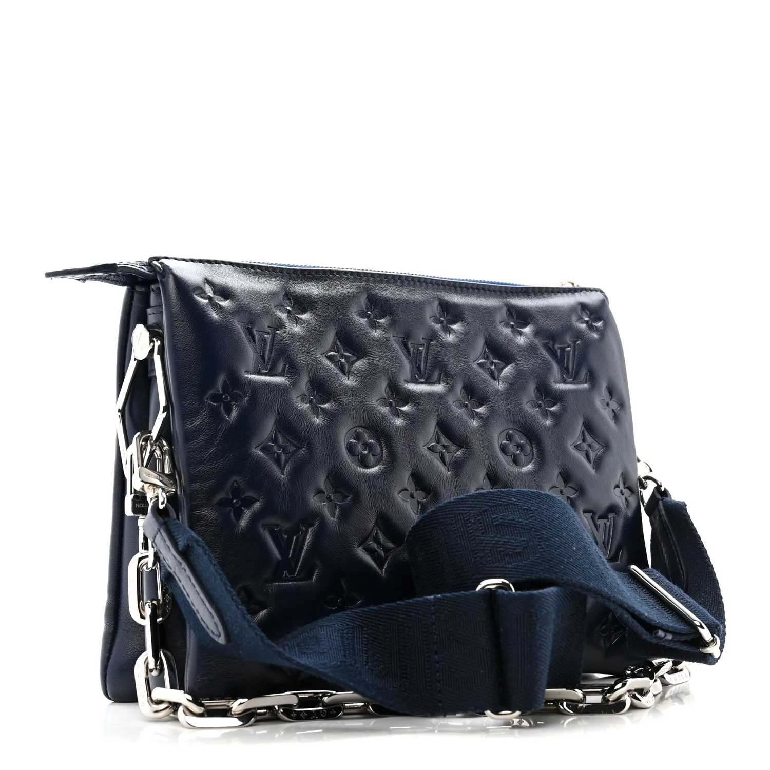 Lambskin Embossed Monogram Coussin PM Navy - Image 3
