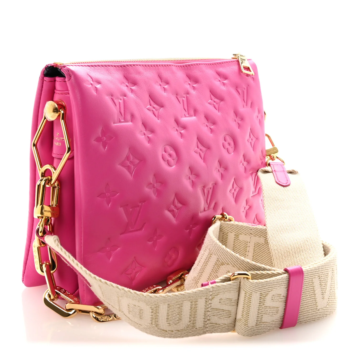 Lambskin Embossed Monogram Coussin PM Rose Miami - Image 3