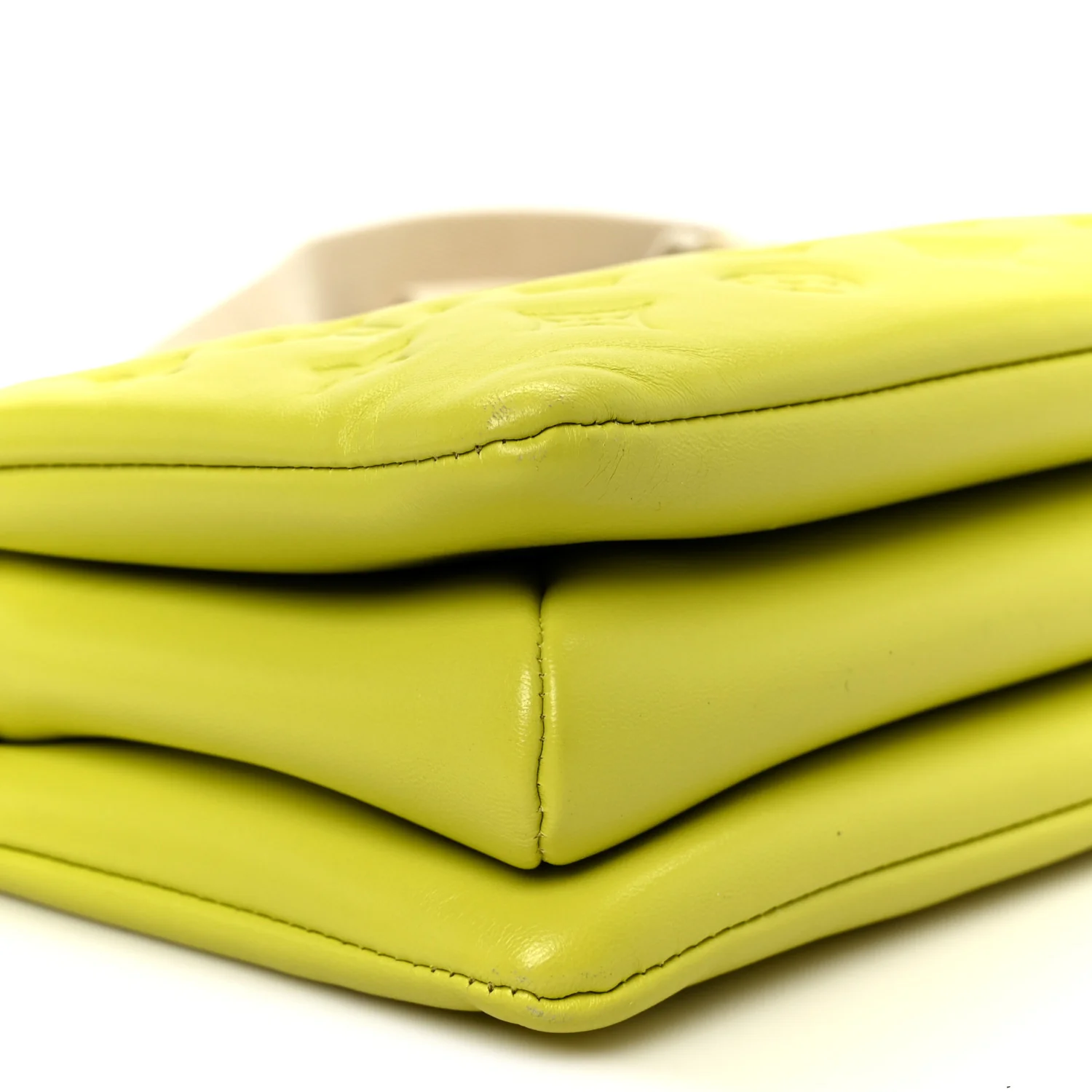 Lambskin Embossed Monogram Coussin PM Vert Acide - Image 10
