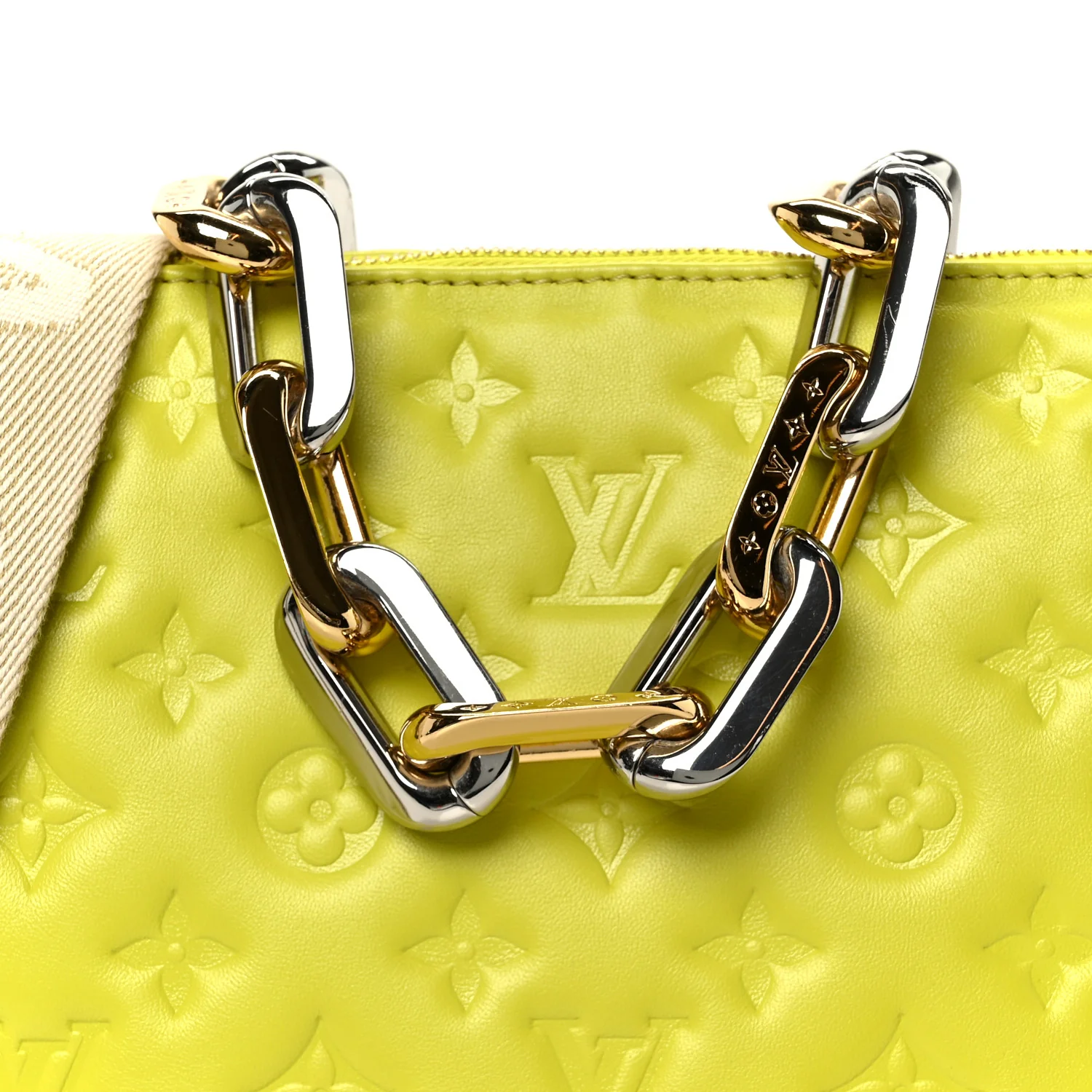 Lambskin Embossed Monogram Coussin PM Vert Acide - Image 9