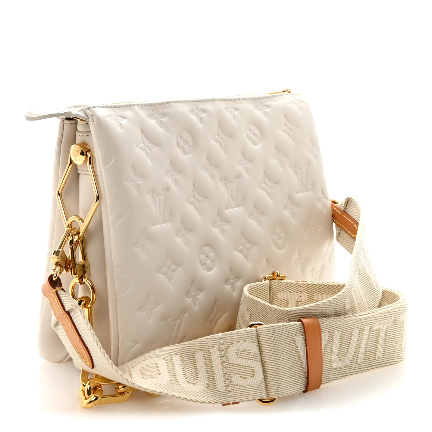 Lambskin Embossed Monogram Coussin PM White - Image 3
