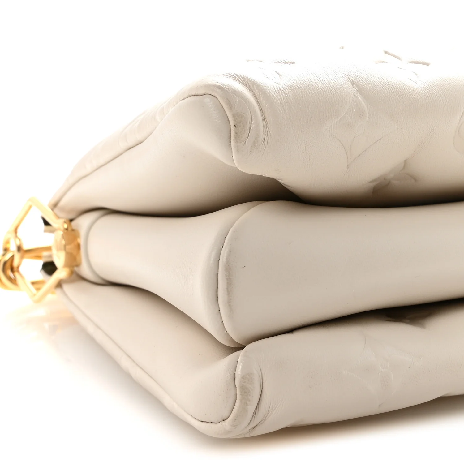 Lambskin Embossed Monogram Coussin PM White - Image 8