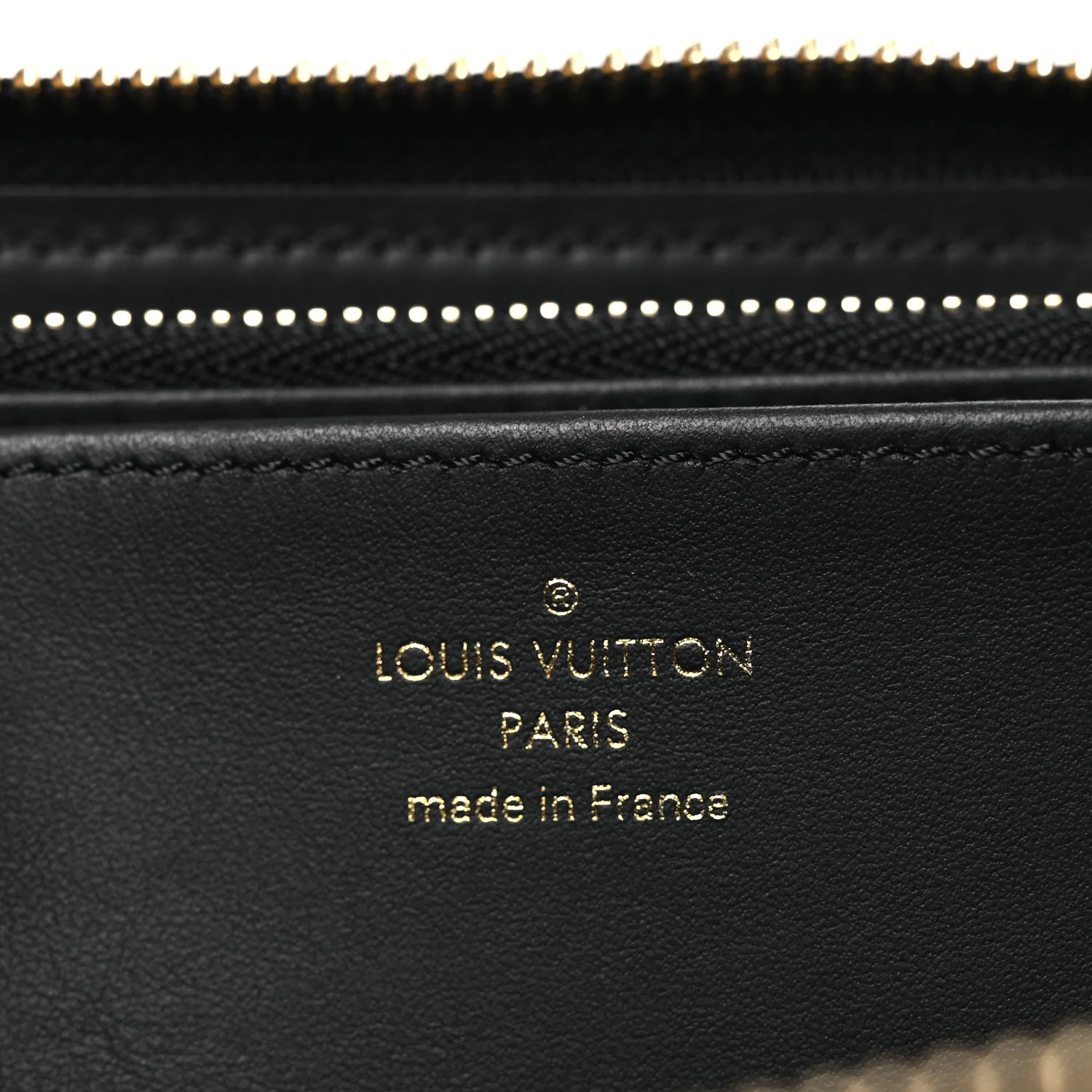 Lambskin Embossed Monogram Coussin Zippy Wallet Black - Image 6
