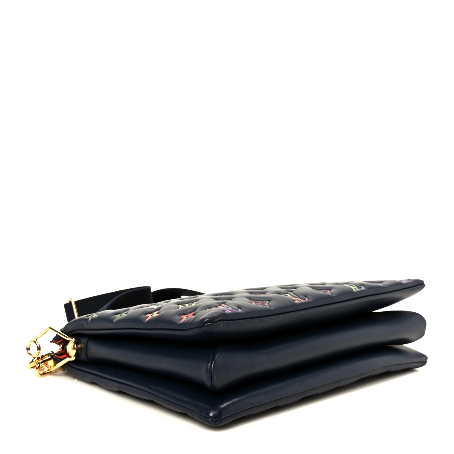 Lambskin Embossed Monogram LV Garden Coussin MM Navy Blue - Image 4