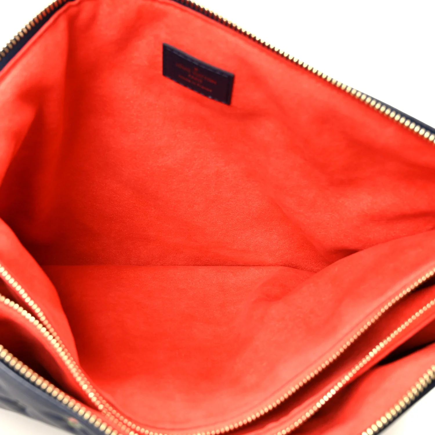 Lambskin Embossed Monogram LV Garden Coussin MM Navy Blue - Image 6