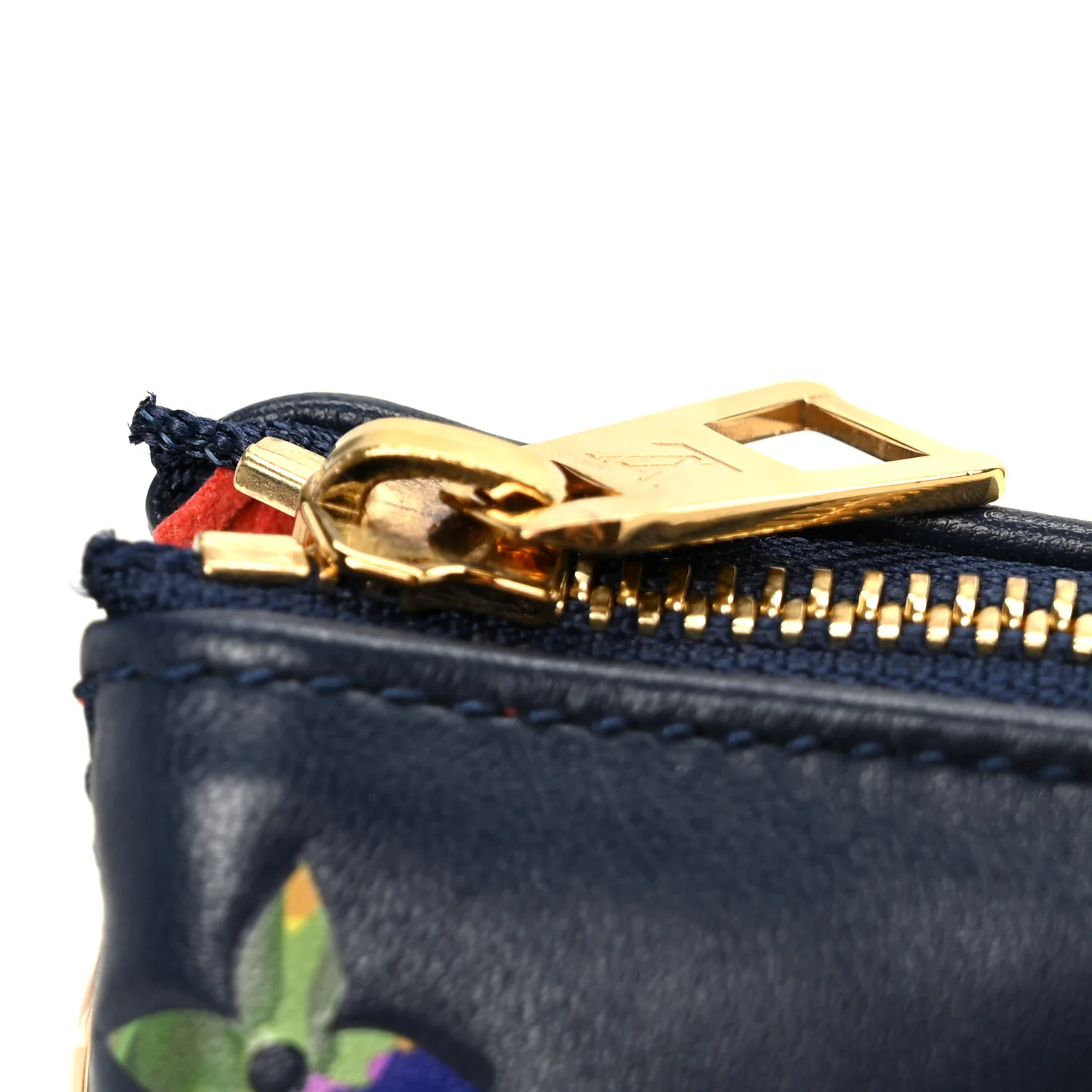 Lambskin Embossed Monogram LV Garden Coussin MM Navy Blue - Image 12