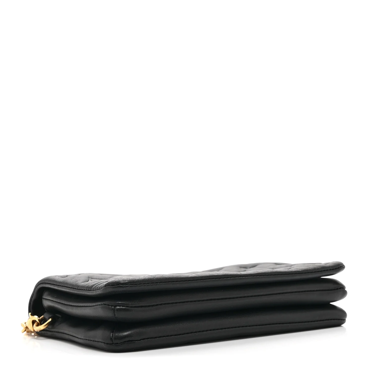 Lambskin Embossed Monogram Pochette Coussin Black - Image 4