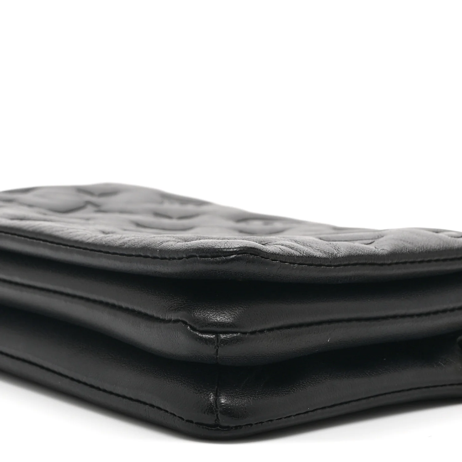 Lambskin Embossed Monogram Pochette Coussin Black - Image 9