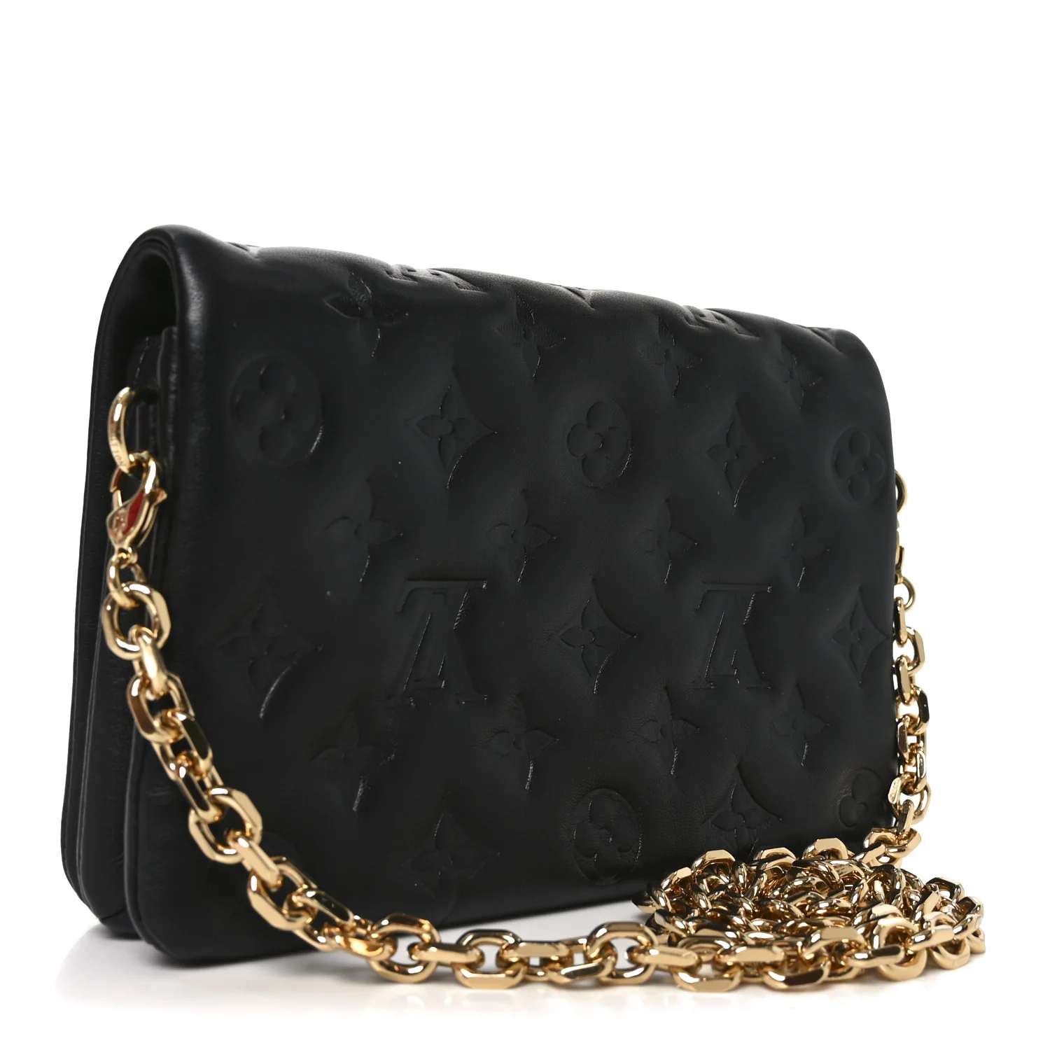 Lambskin Embossed Monogram Pochette Coussin Black - Image 3