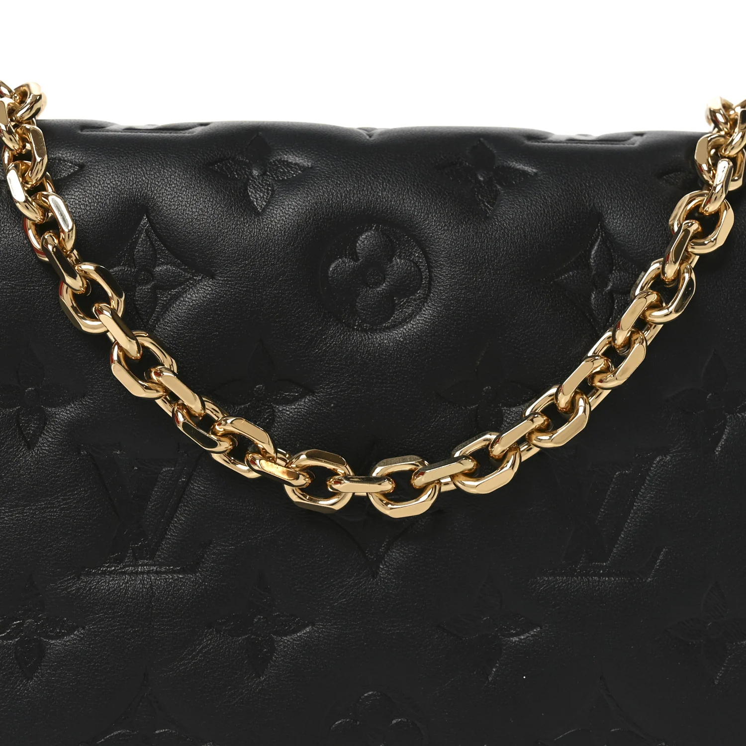 Lambskin Embossed Monogram Pochette Coussin Black - Image 7