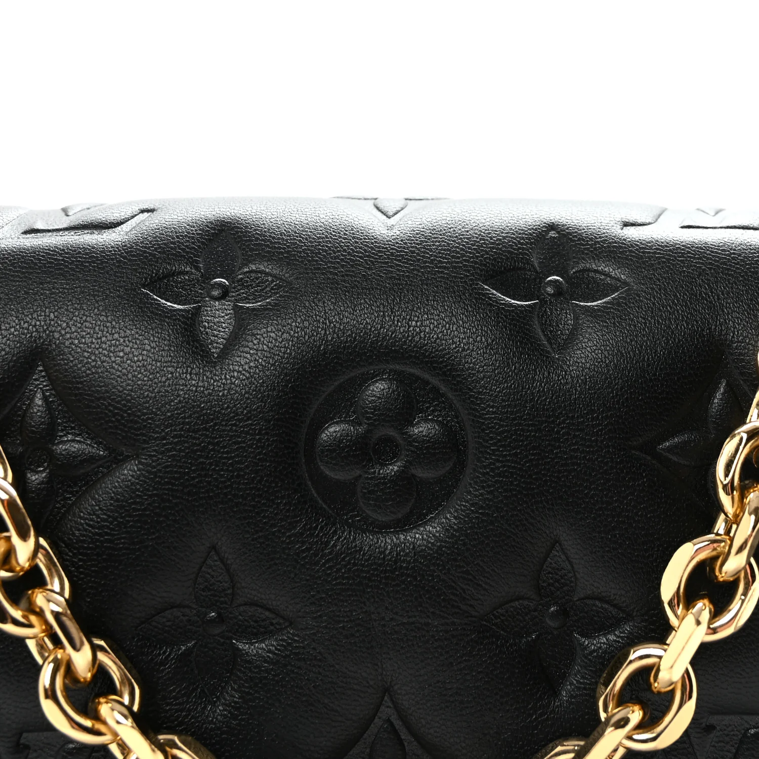 Lambskin Embossed Monogram Pochette Coussin Black - Image 7