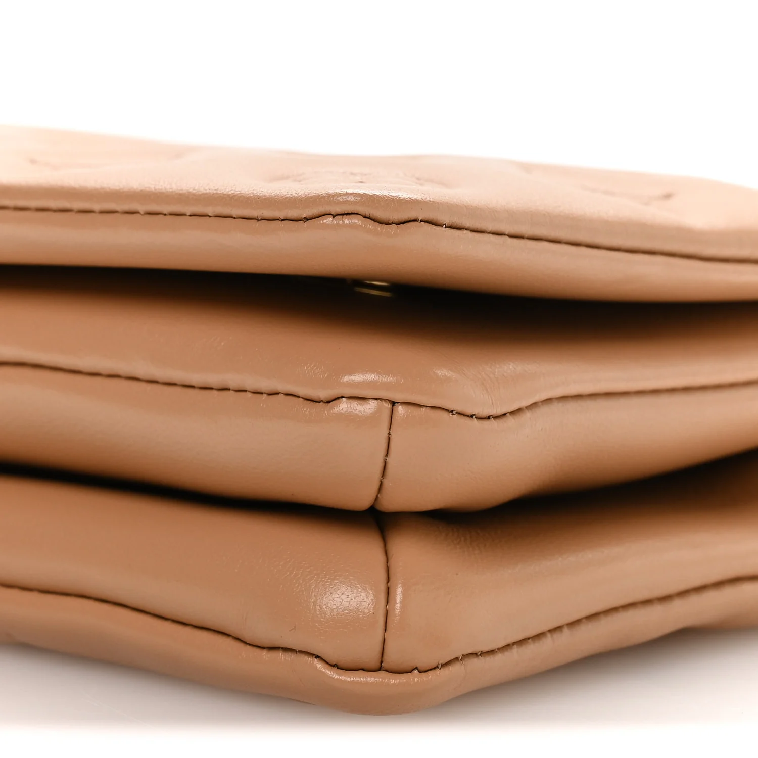 Lambskin Embossed Monogram Pochette Coussin Camel - Image 9
