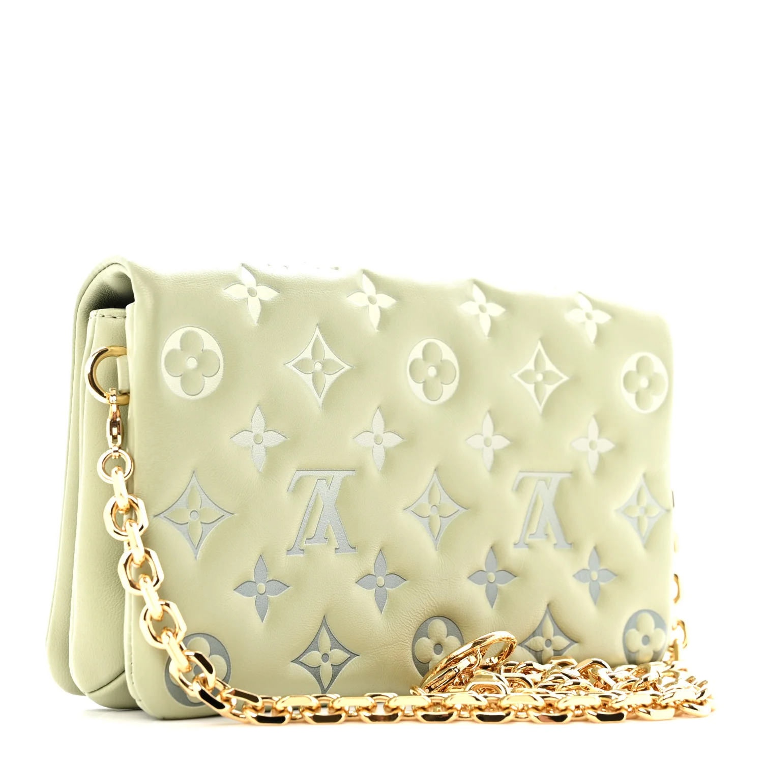 Lambskin Embossed Monogram Pochette Coussin Green - Image 2