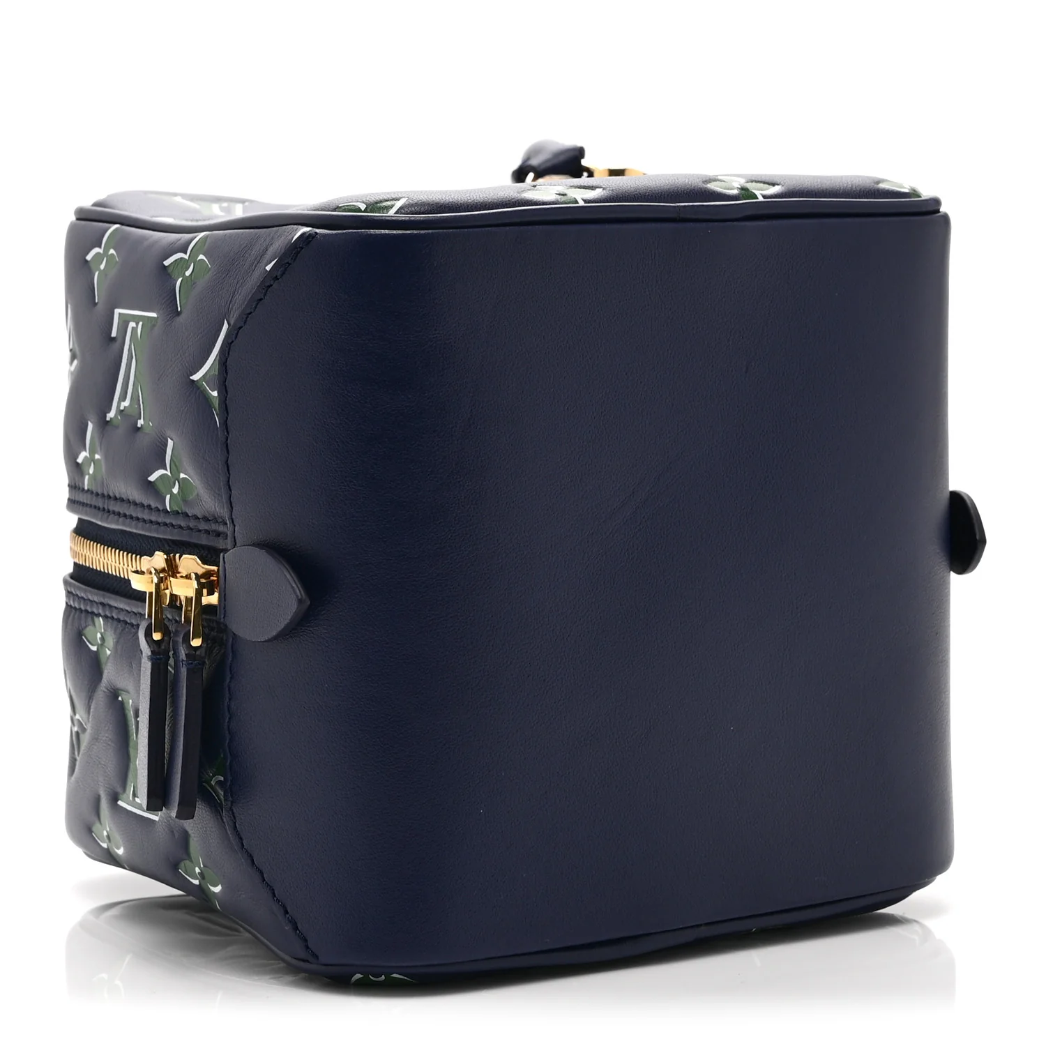 Lambskin Embossed Monogram Square Bag Blue Green - Image 4