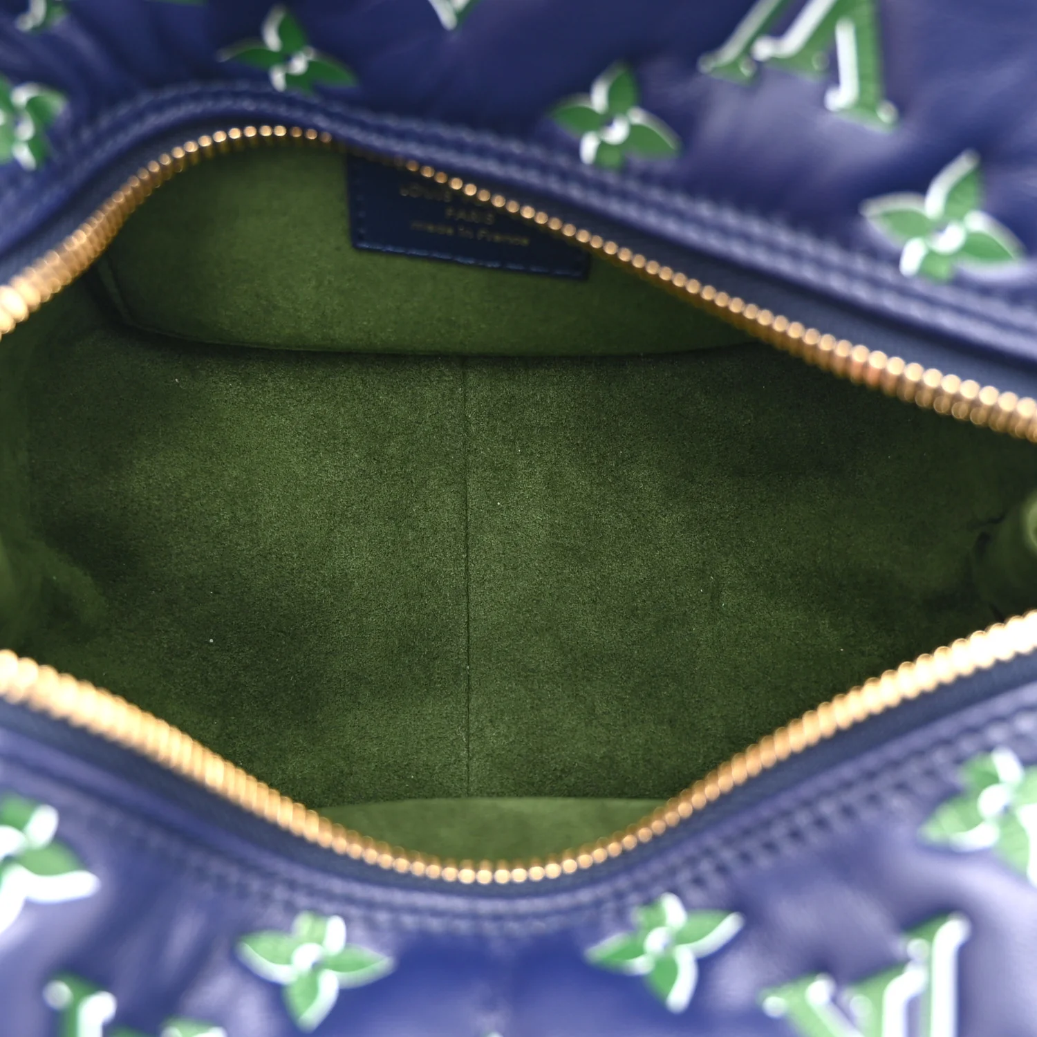 Lambskin Embossed Monogram Square Bag Blue Green - Image 5